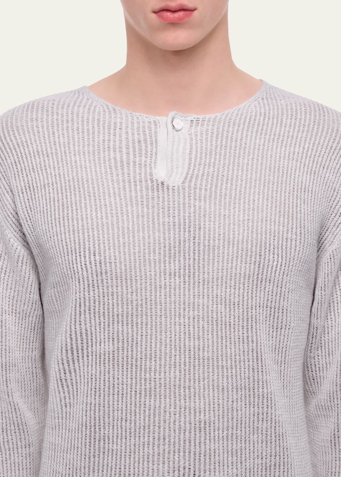 Helmut Lang Men's Waffle-Knit Henley T-Shirt - Bergdorf Goodman