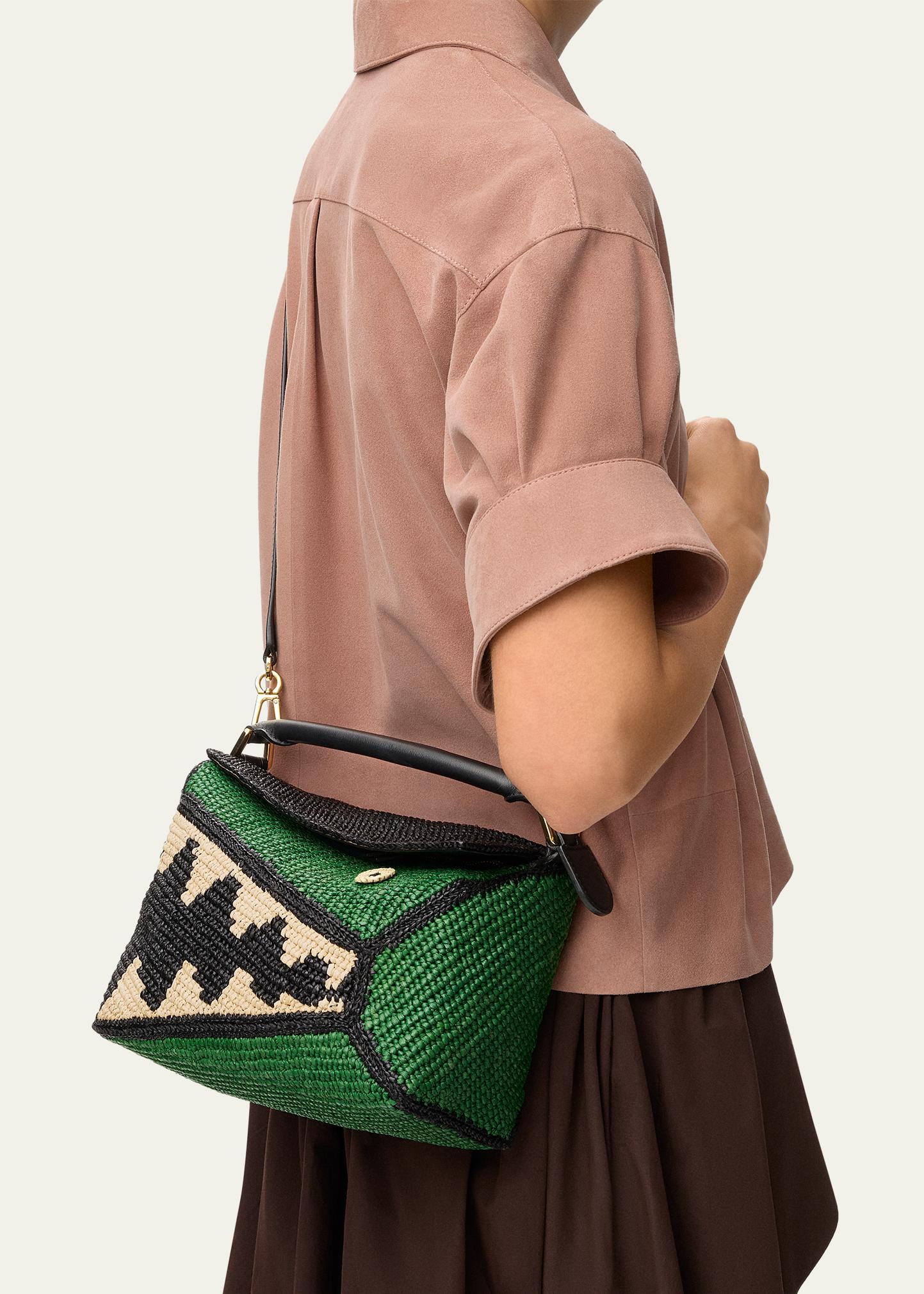 ロルカナ　PSA9 3枚セット　ムファサ　シンバ　マウイ LOEWE x Paula's Ibiza Puzzle Croc Raffia Top-Handle Bag - Bergdorf