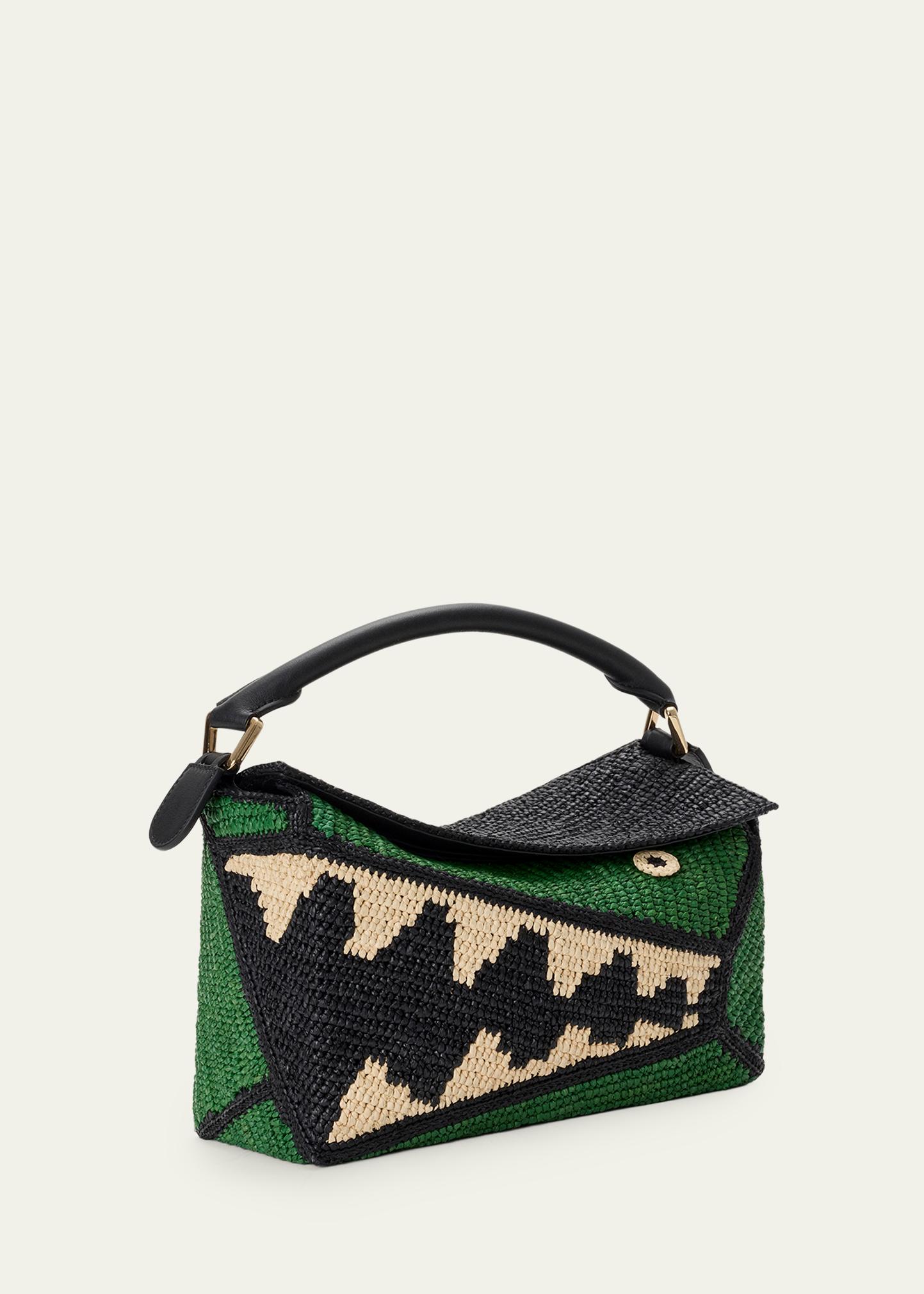LOEWE x Paula's Ibiza Puzzle Croc Raffia Top-Handle Bag - Bergdorf