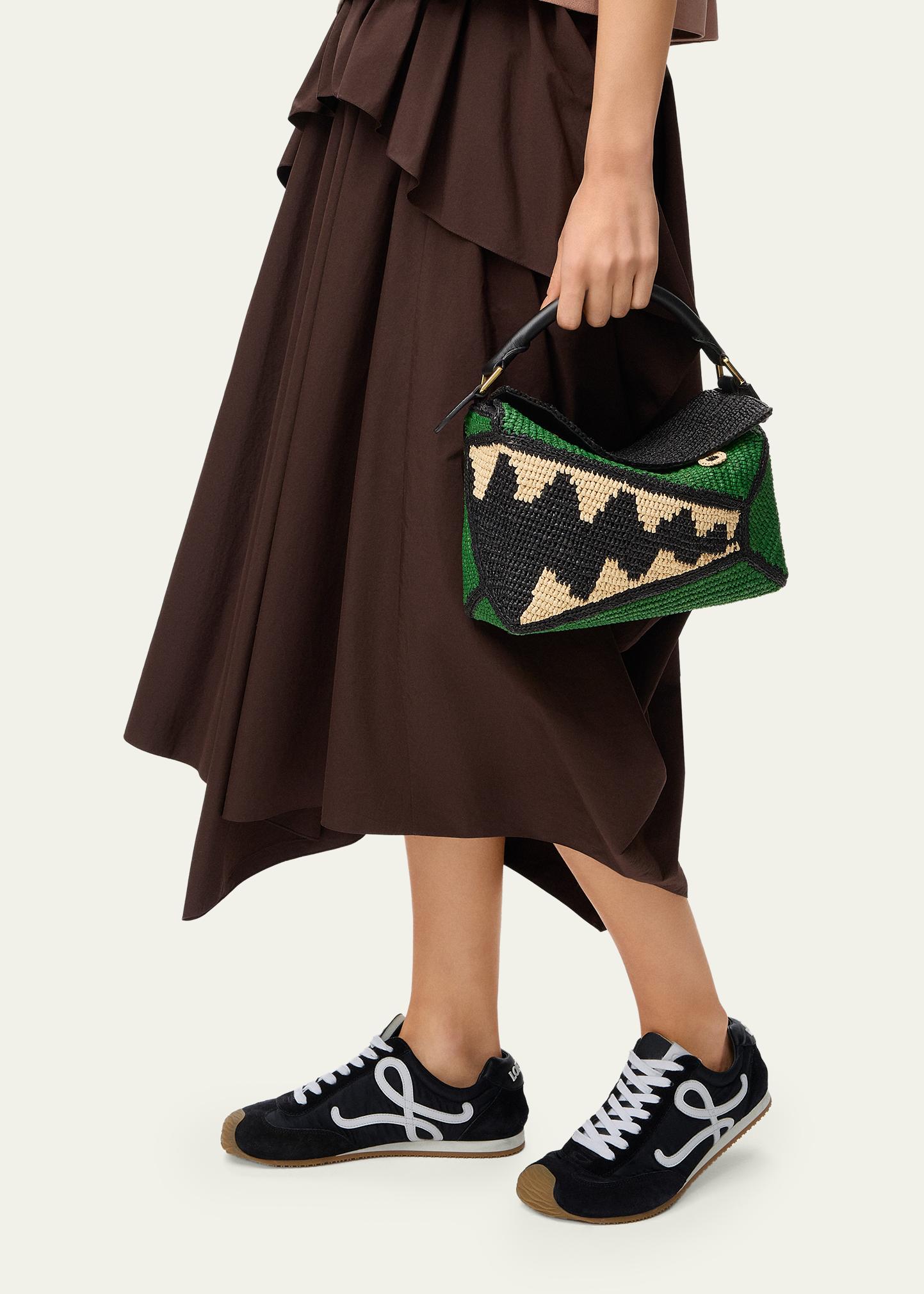 LOEWE x Paula's Ibiza Puzzle Croc Raffia Top-Handle Bag - Bergdorf