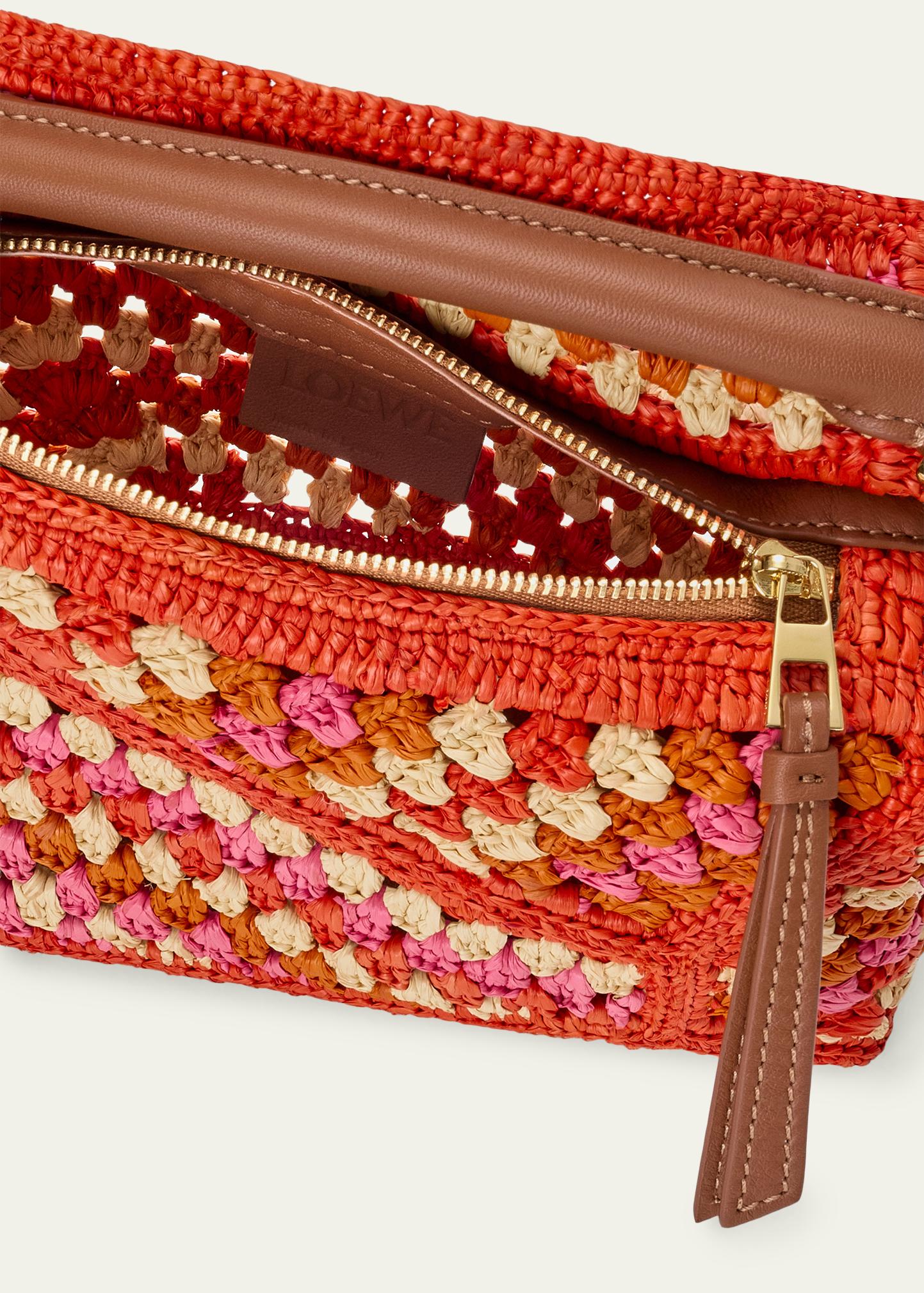 LOEWE x Paula's Ibiza Puzzle Crochet Raffia Top-Handle Bag