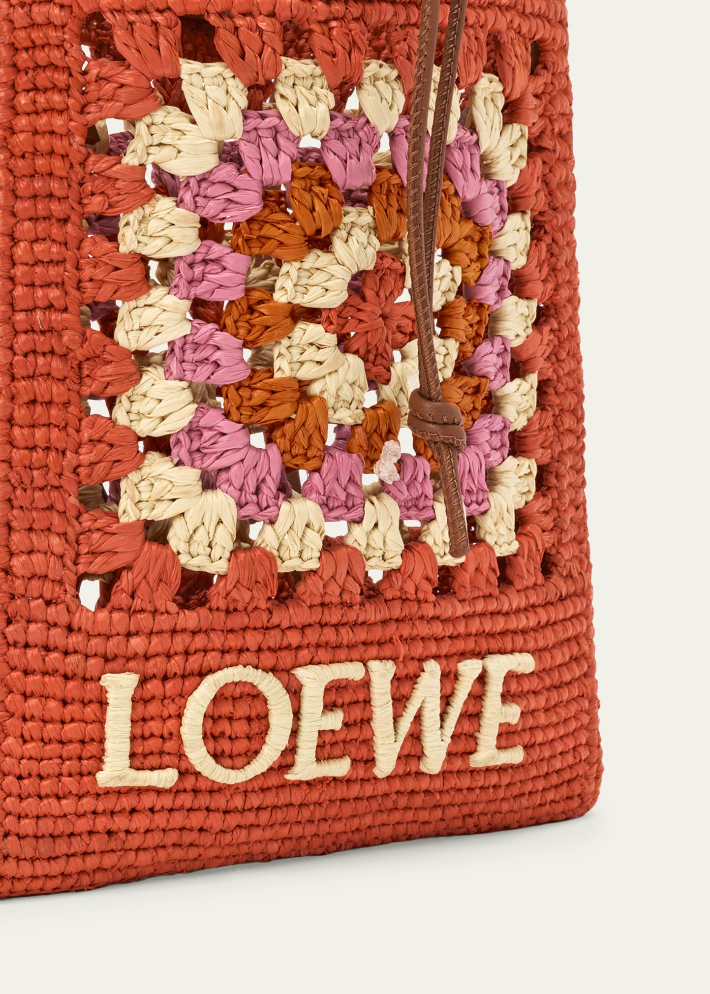 Loewe x Paula's Ibiza Crochet Raffia Pocket Crossbody Bag