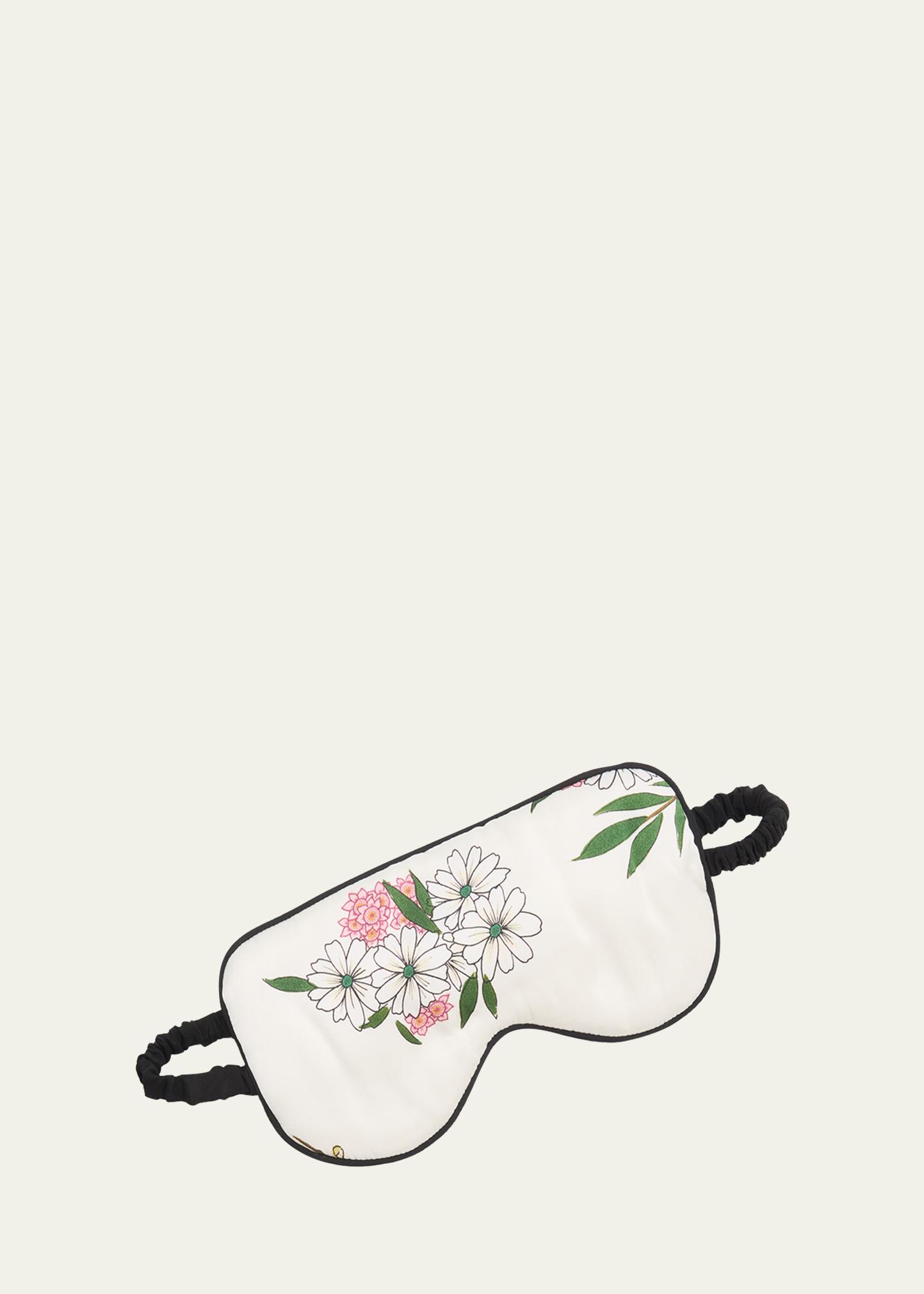 Olivia von Halle Audrey Floral-Print Silk Satin Sleep Mask