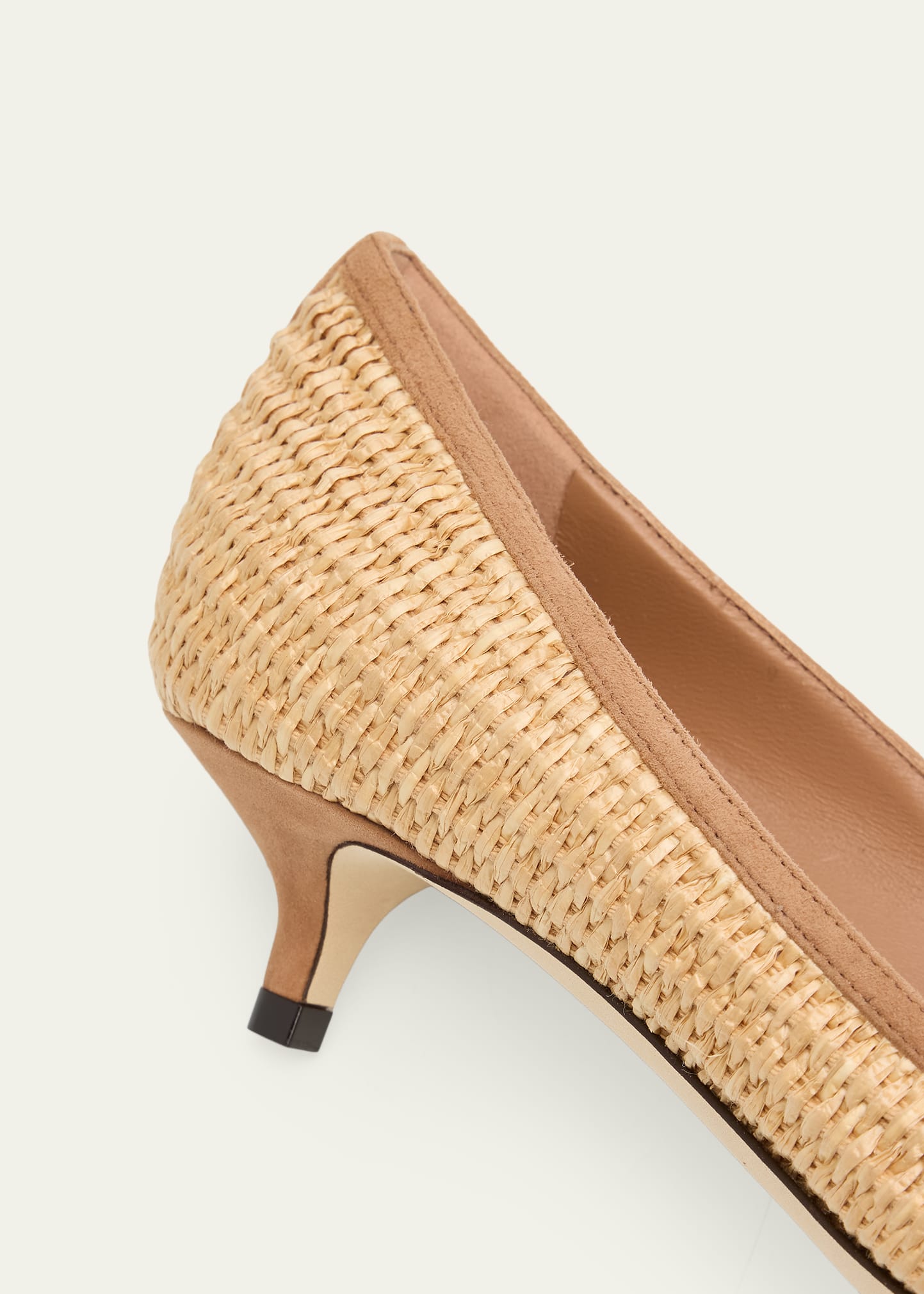 Jimmy Choo 35mm Amelia Raffia and Suede Pointed-Toe Pumps