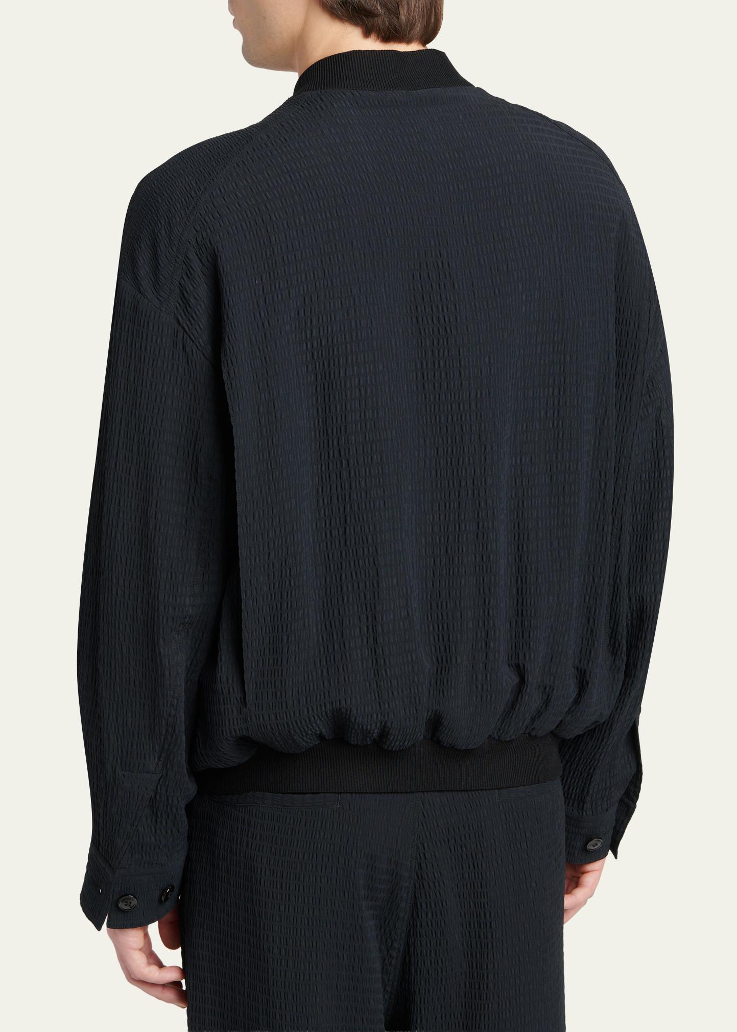 Giorgio Armani Men's Seersucker Full-Zip Bomber Jacket - Bergdorf