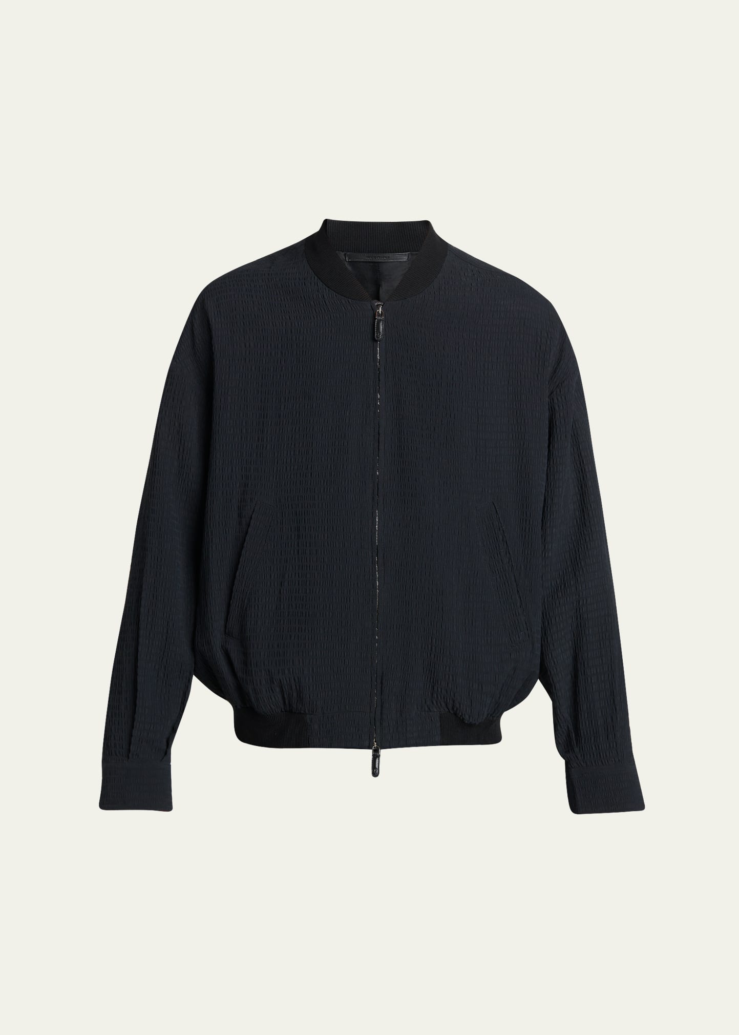 Giorgio Armani Men's Seersucker Full-Zip Bomber Jacket - Bergdorf