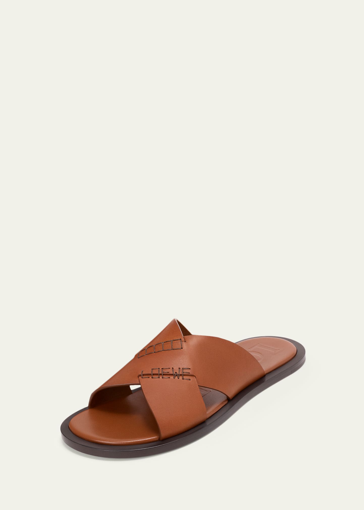 Loewe x Paula's Ibiza Men's Flex Crisscross Leather Slide Sandals