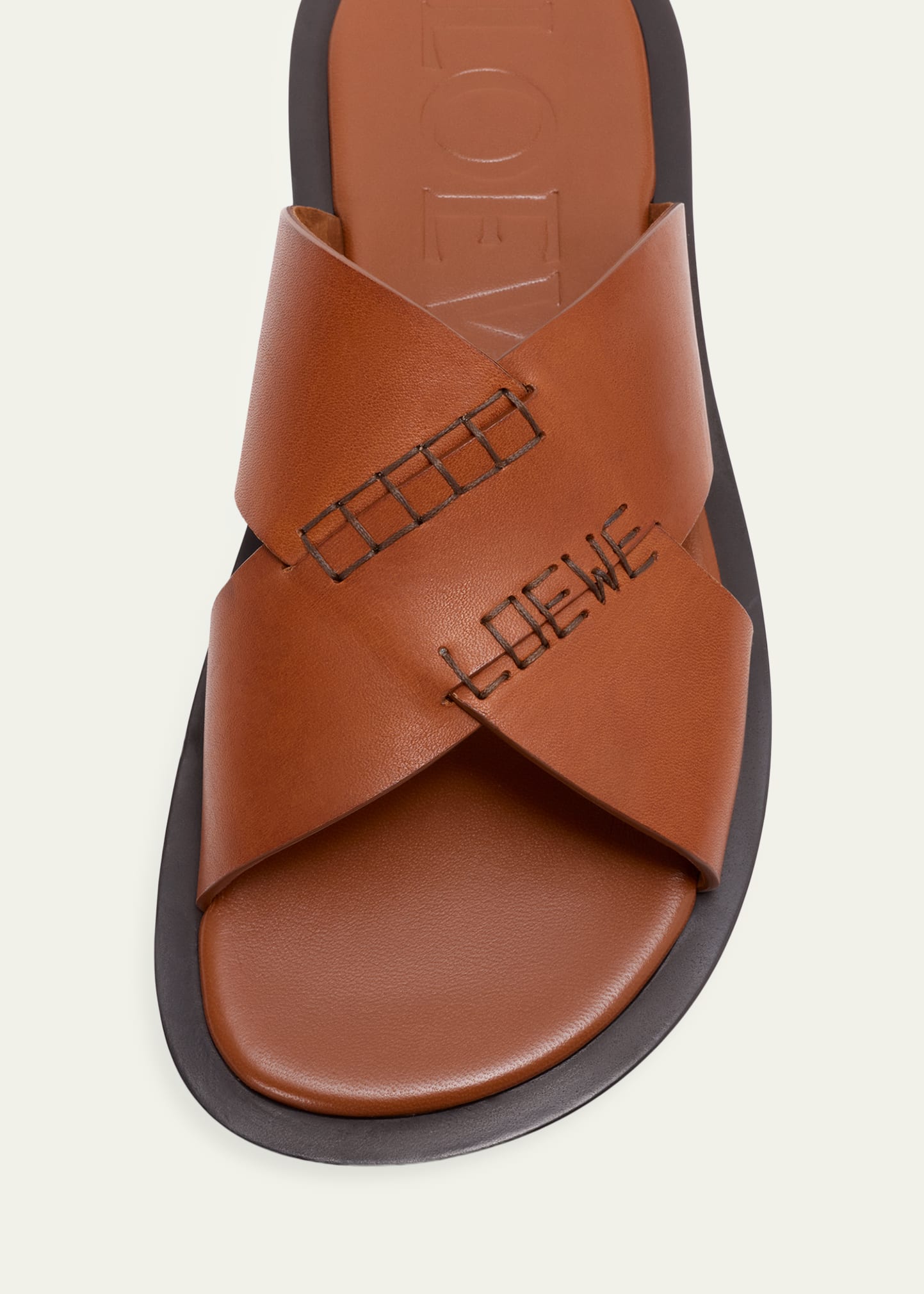 loewe テラコッタ グラディエーター風 サンダル Loewe x Paula's Ibiza Men's Flex Crisscross Leather Slide Sandals