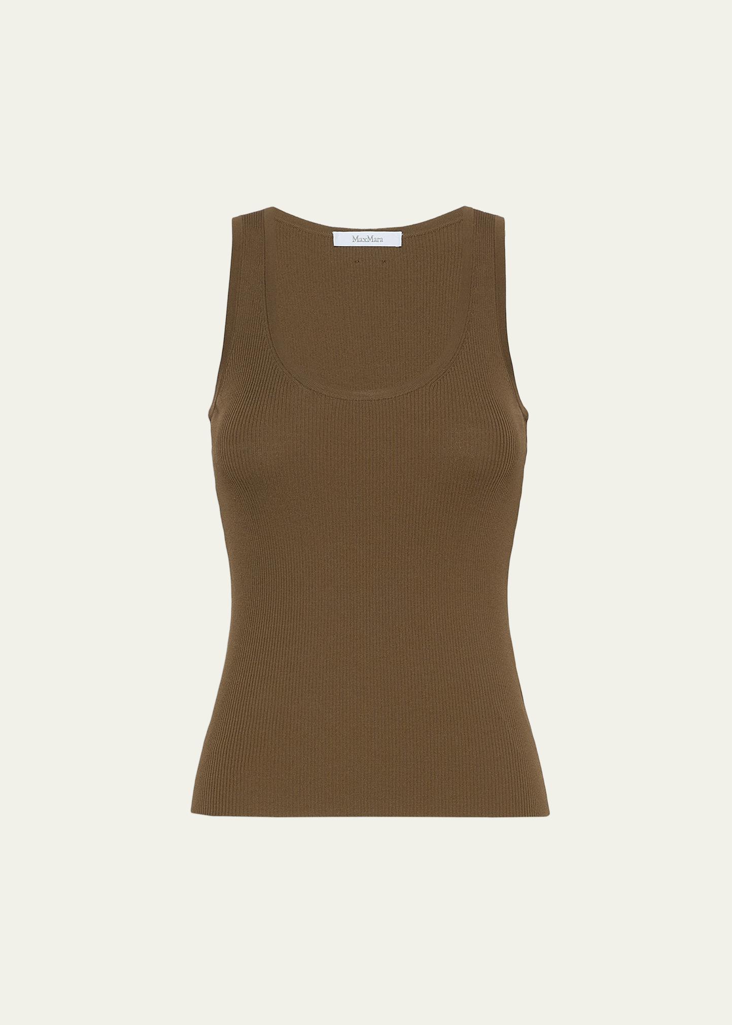 Max Mara Scoop-Neck Ribbed Tank Top - Bergdorf Goodman