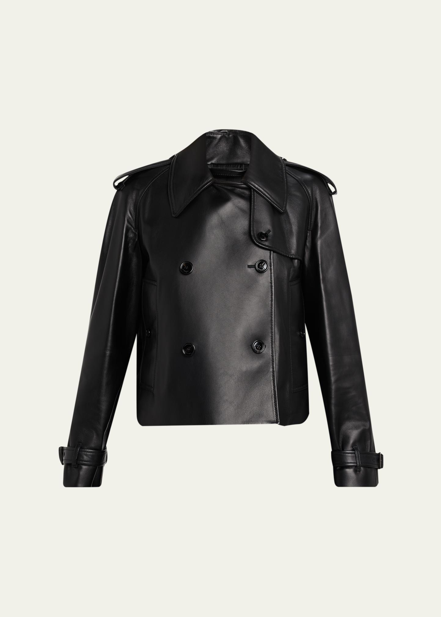 ジャケット・アウター archive Burberry 2way leather jacket M Burberry Cropped Leather Mayfair Trench Jacket - Bergdorf Goodman