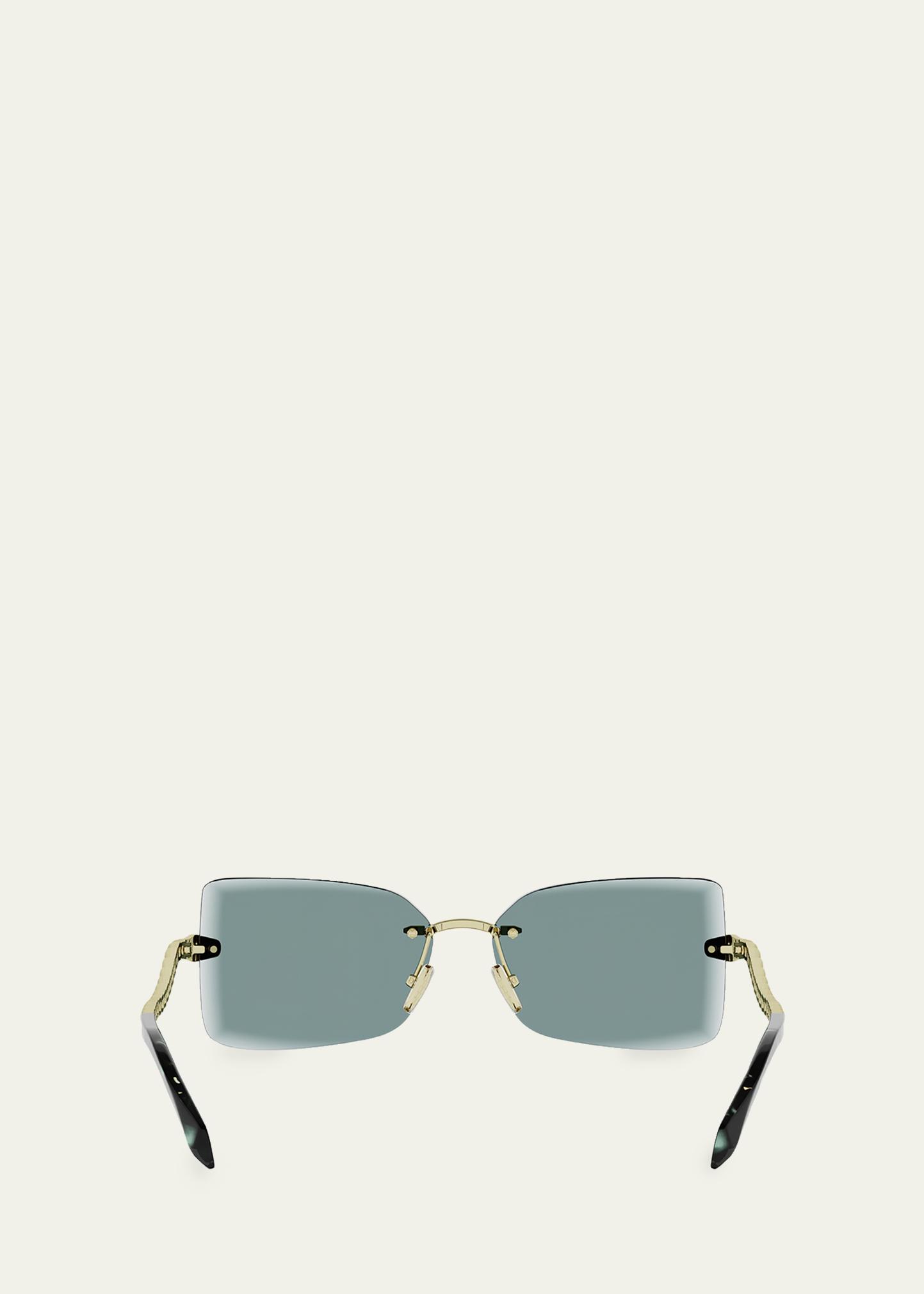 BVLGARI Serpenti 51mm Metal Rectangular Sunglasses - Bergdorf Goodman