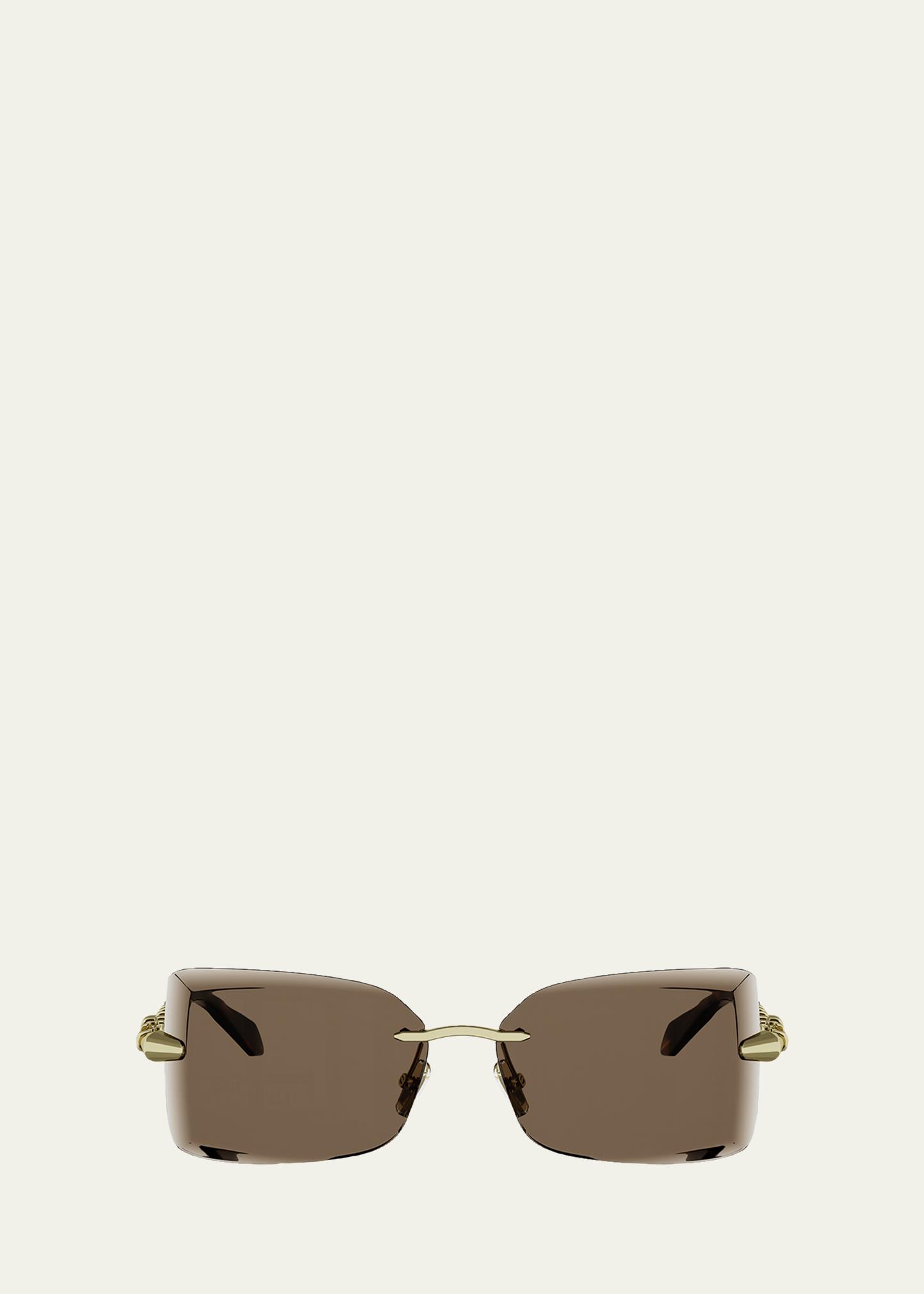 BVLGARI Serpenti 62mm Metal Rectangular Sunglasses - Bergdorf Goodman