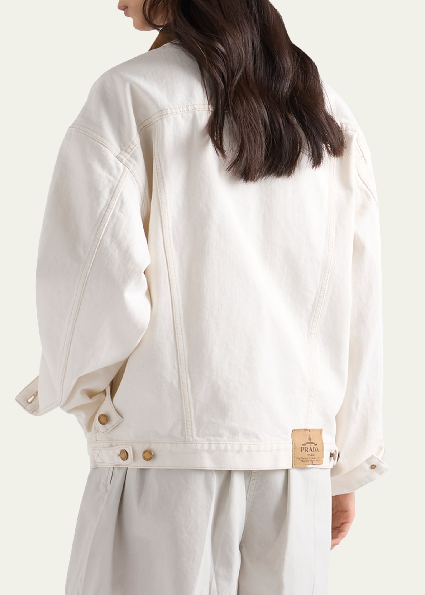 PRADA ナイロンジャケット ホワイトストライプ　サイズ48 Prada Old Denim Blouson Jacket - Bergdorf Goodman