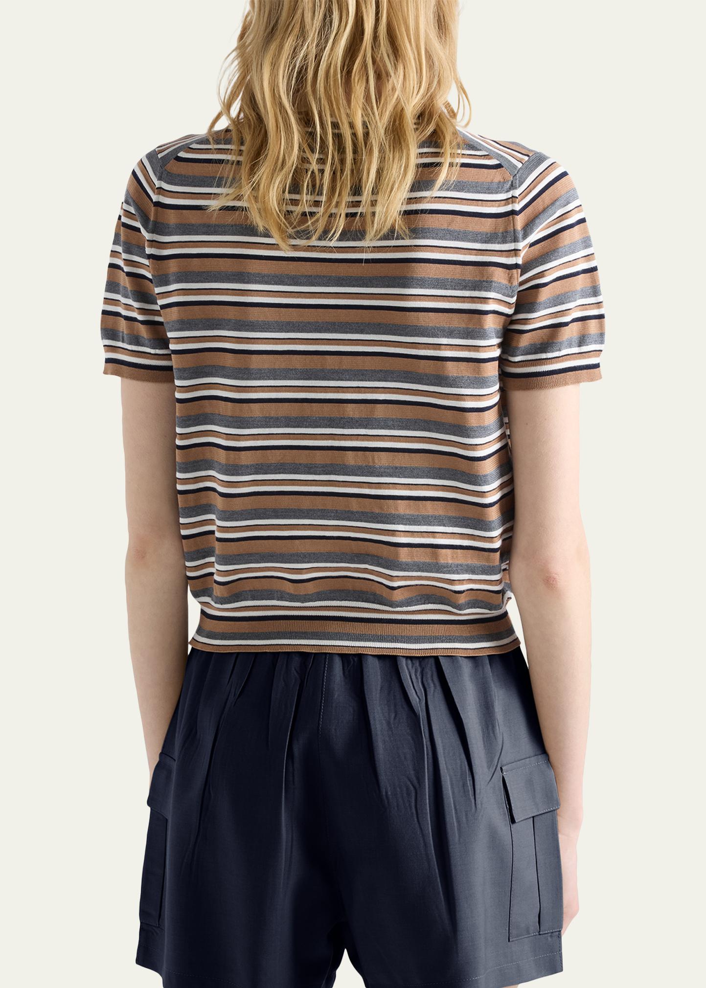 トップス 1990s prada sports archive mini t-shirt Prada Short-Sleeve Striped Jersey T-Shirt - Bergdorf Goodman