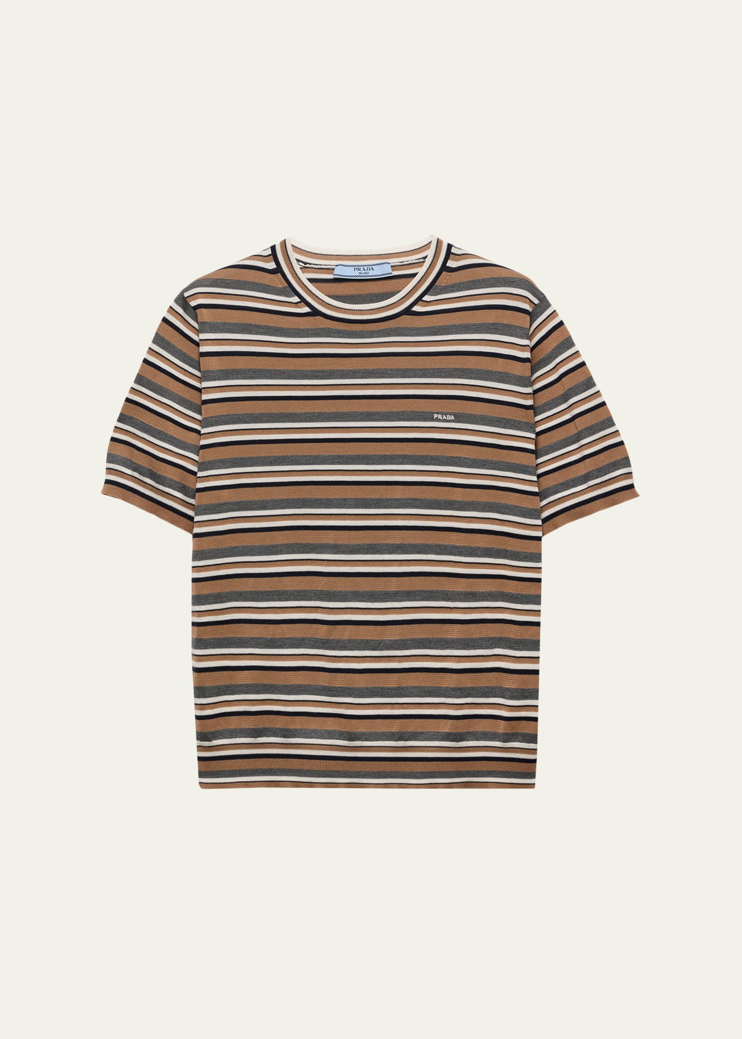 Prada Short-Sleeve Striped Jersey T-Shirt - Bergdorf Goodman