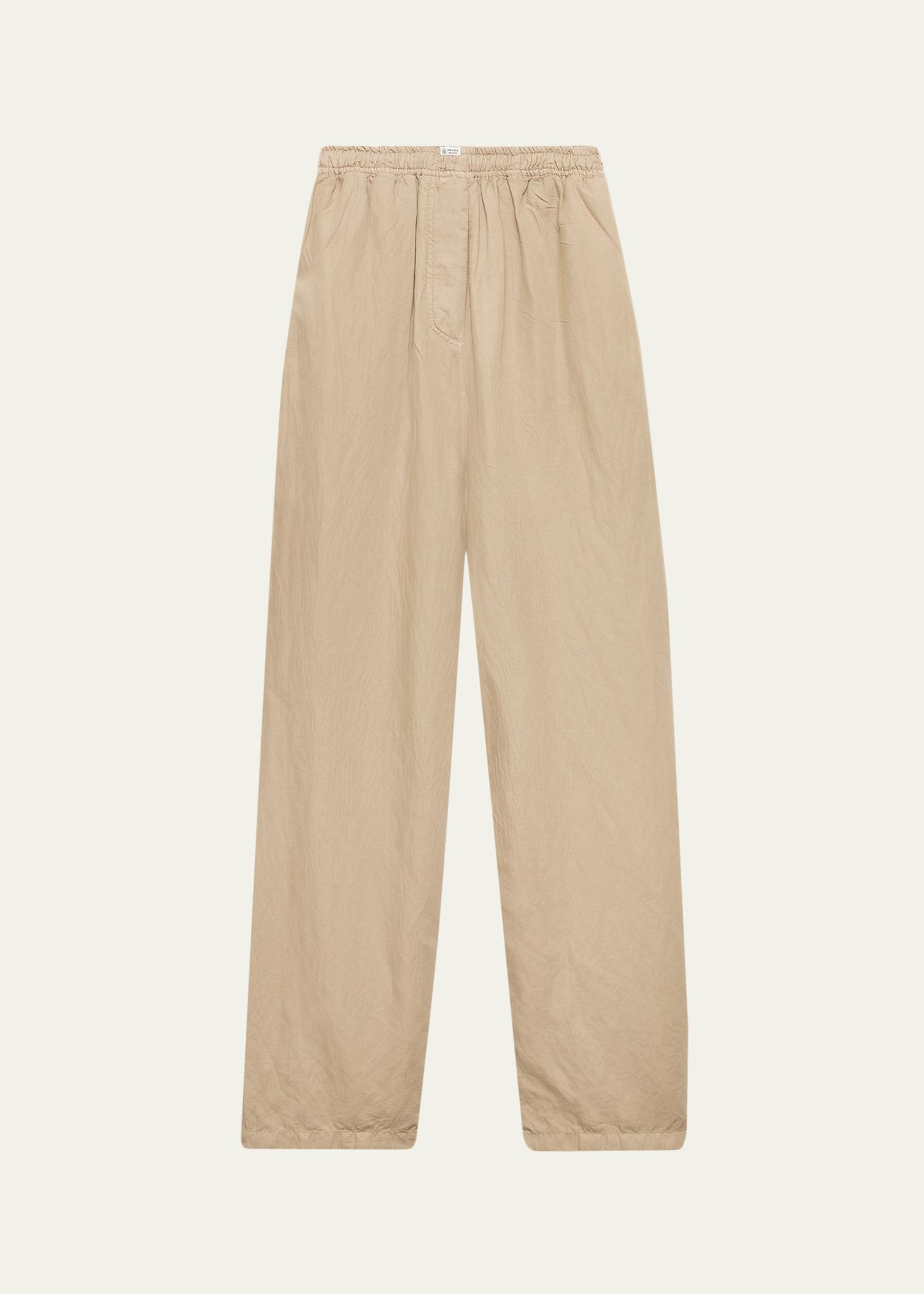 Prada Drawstring Cotton-Linen Pants - Bergdorf Goodman