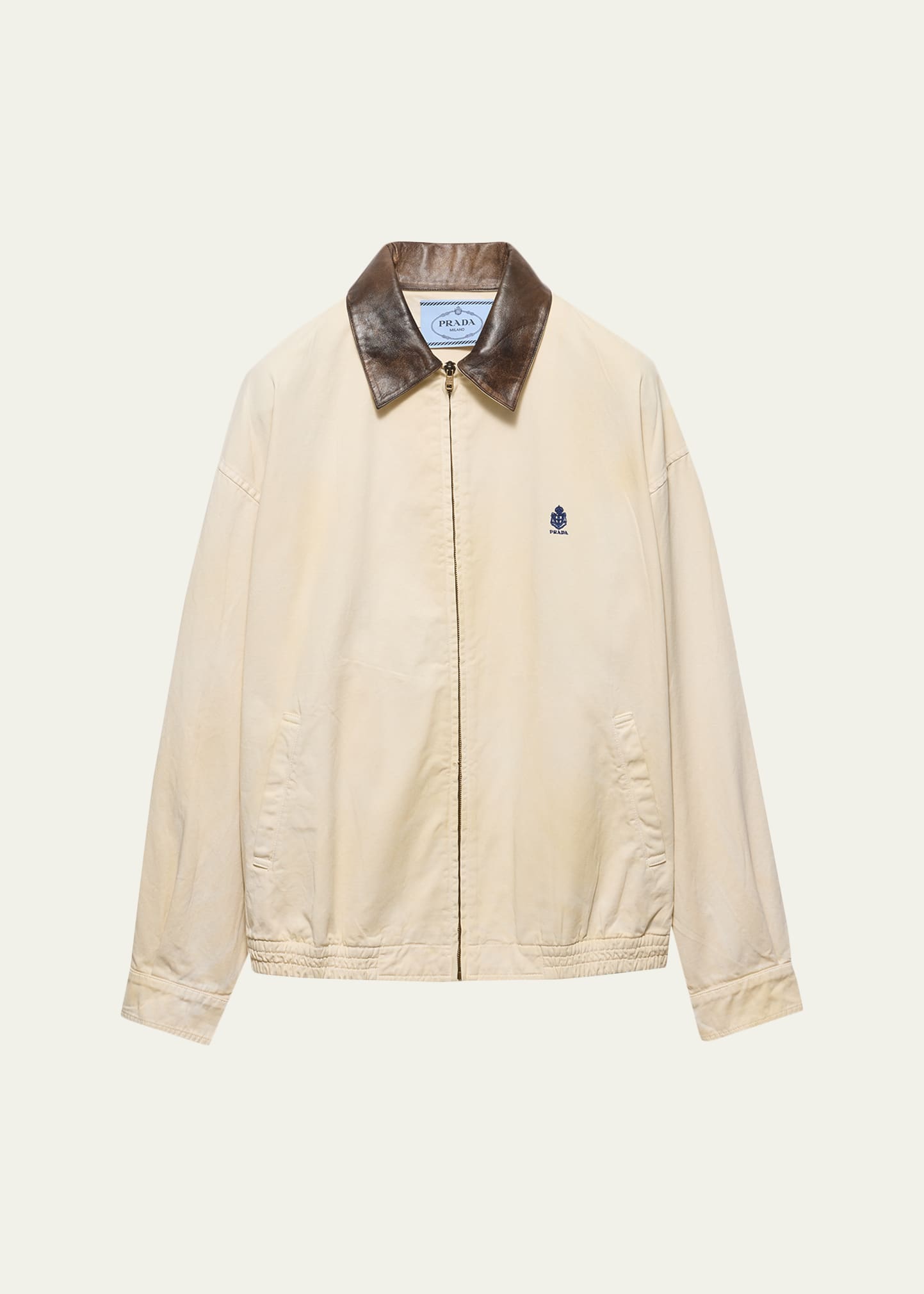 PRADA Duck Cloth Jacket ジャケット Prada Embroidered Old Gabardine Blouson Jacket - Bergdorf Goodman