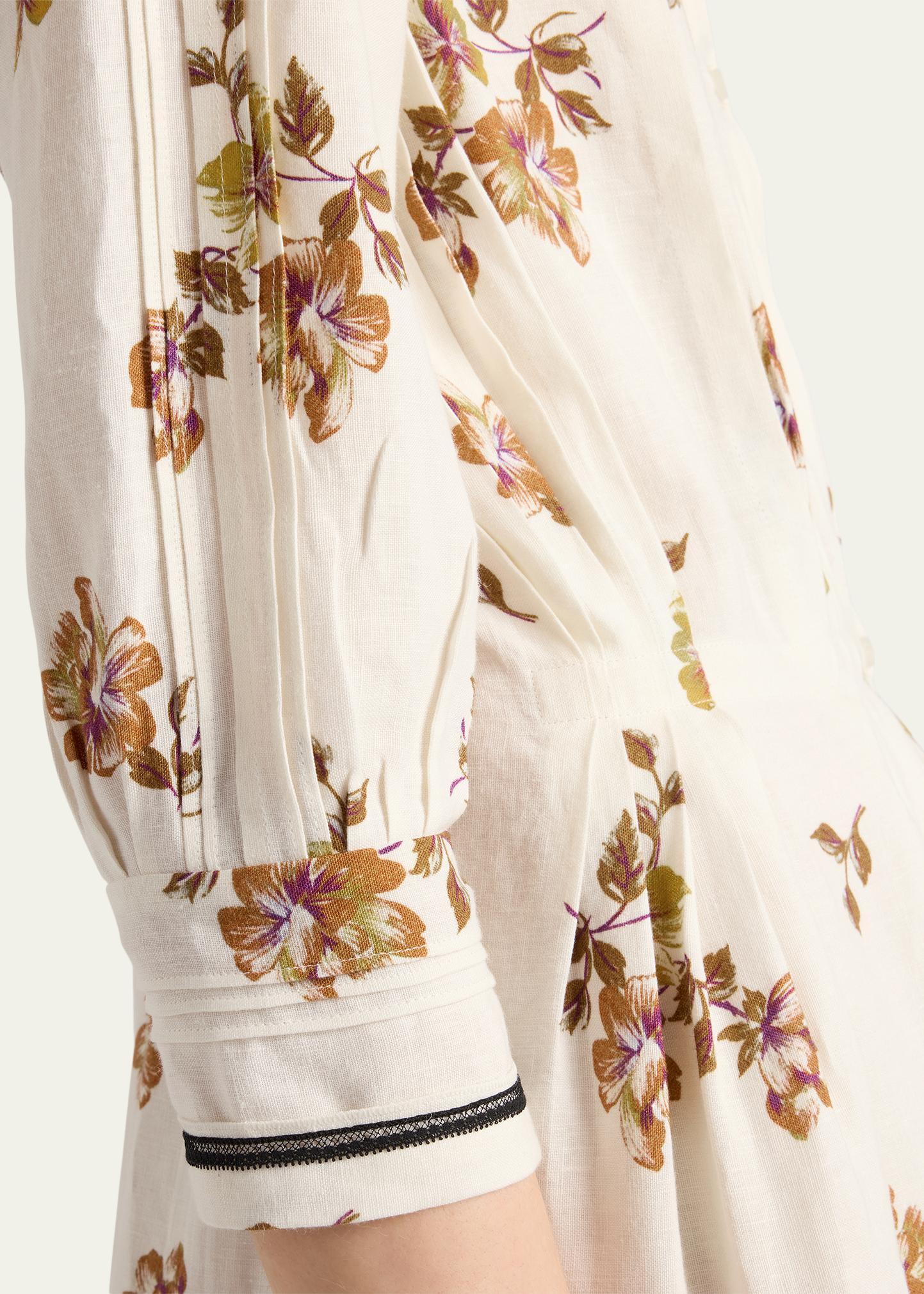 Prada Long Printed Linen Dress - Bergdorf Goodman