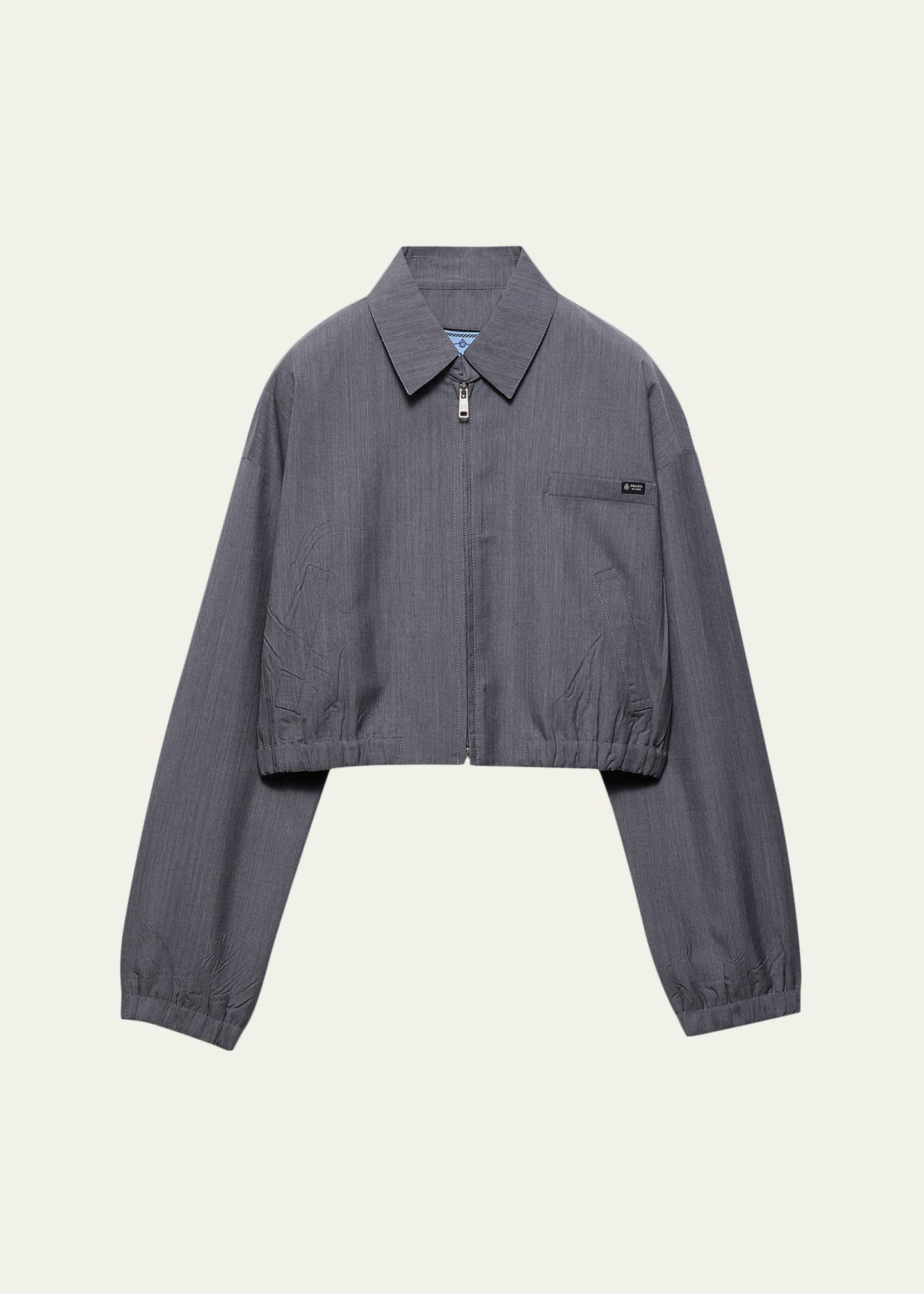 ジャケット・アウター PRADA / Gray Wool Short Blouson Prada Light Mohair Blouson Jacket - Bergdorf Goodman
