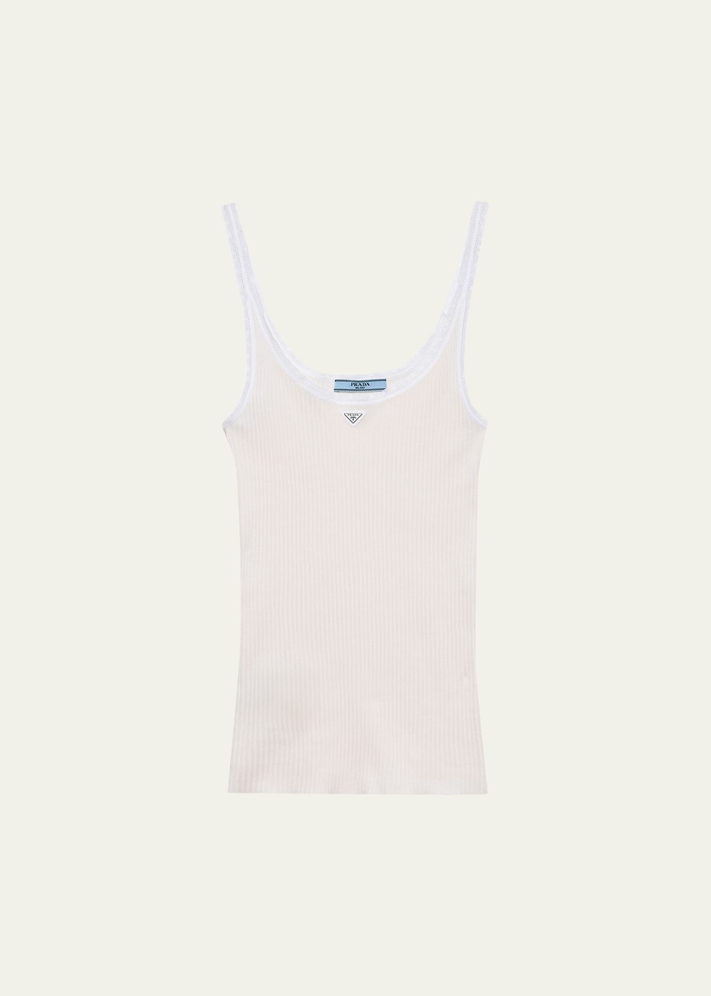 Prada Ribbed Cotton Tank Top - Bergdorf Goodman