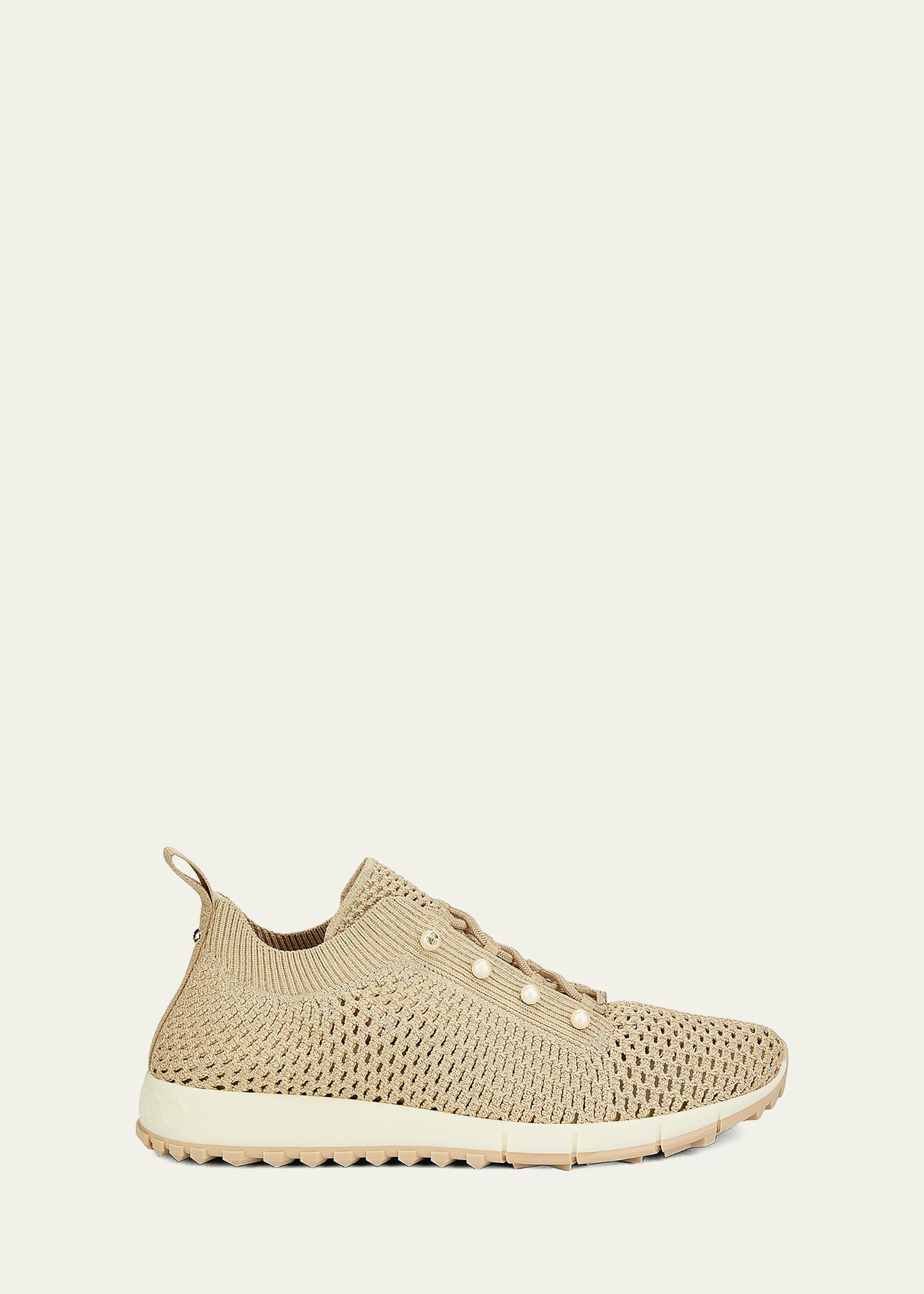 Jimmy Choo Veles Crochet-Knit Low-Top Trainers - Bergdorf Goodman