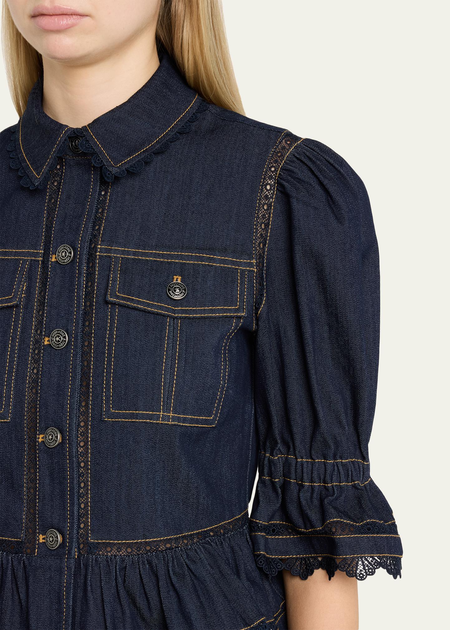 Cinq à Sept Guipure Lace Denim Jacket - Bergdorf Goodman