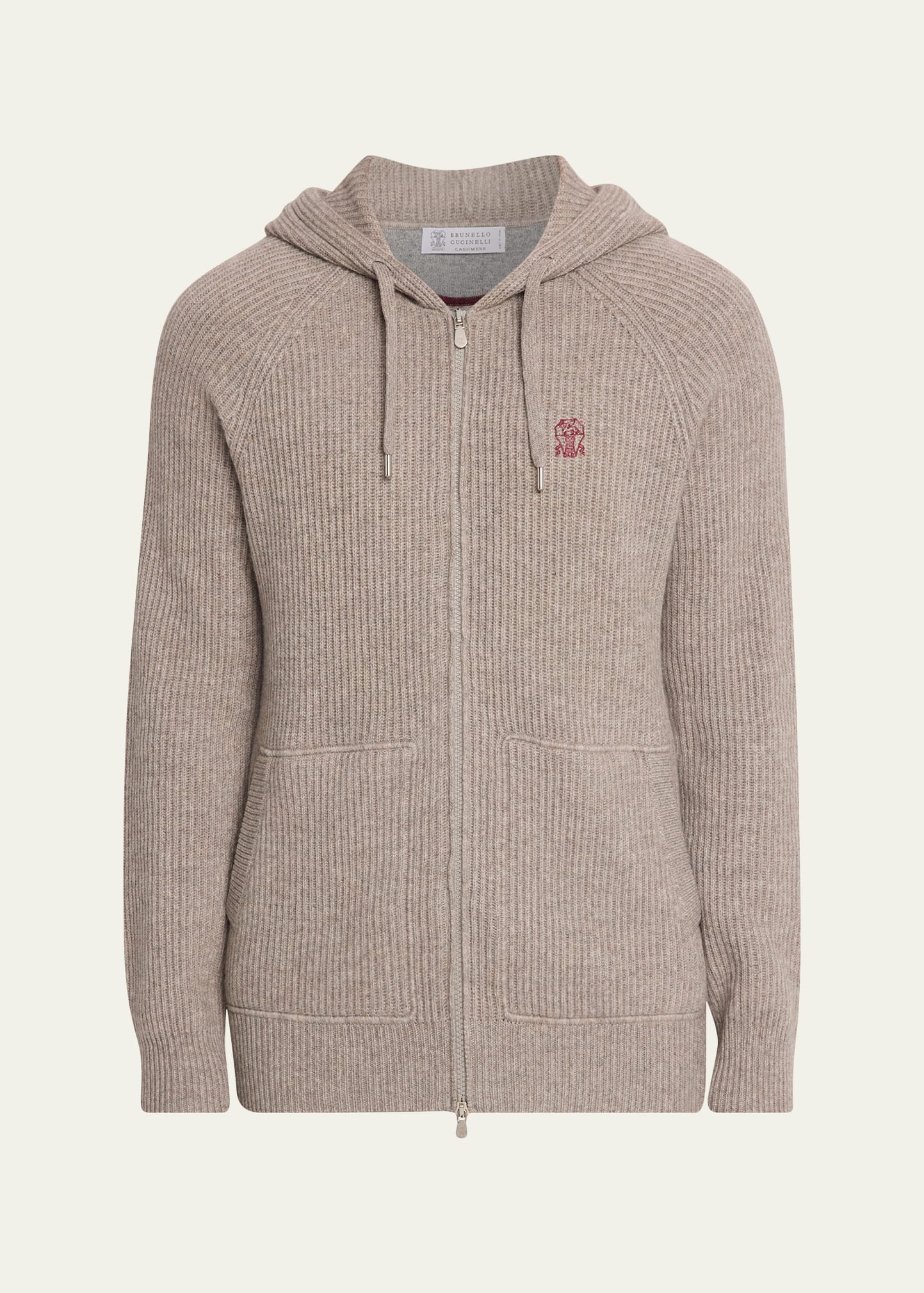 Brunello Cucinelli Men's Cashmere Rib Full-Zip Hoodie - Bergdorf