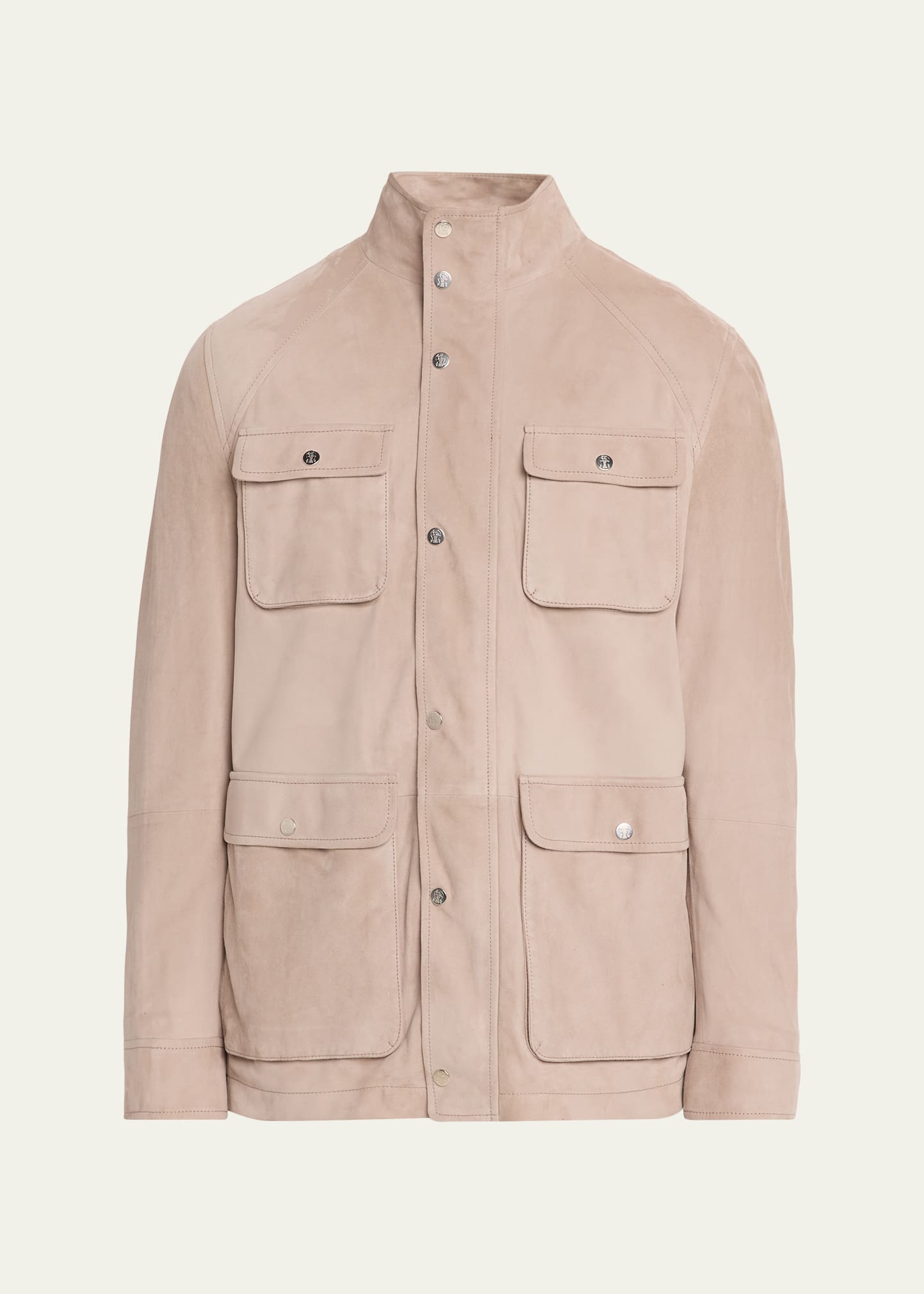 Brunello Cucinelli Men's Nubuck Leather Four-Pocket Safari Jacket