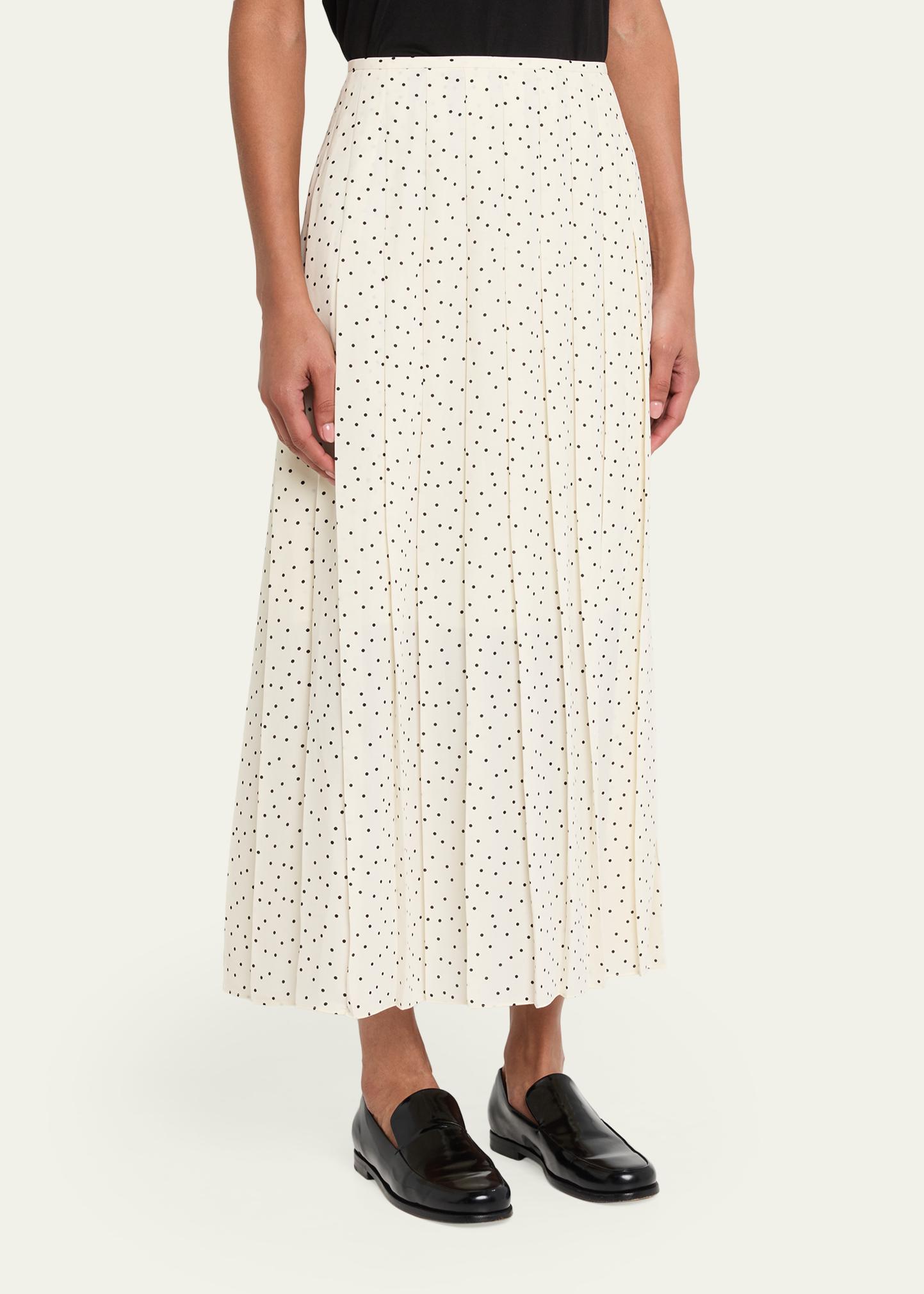 Theory Pleated Polka Dot Wrap Skirt - Bergdorf Goodman