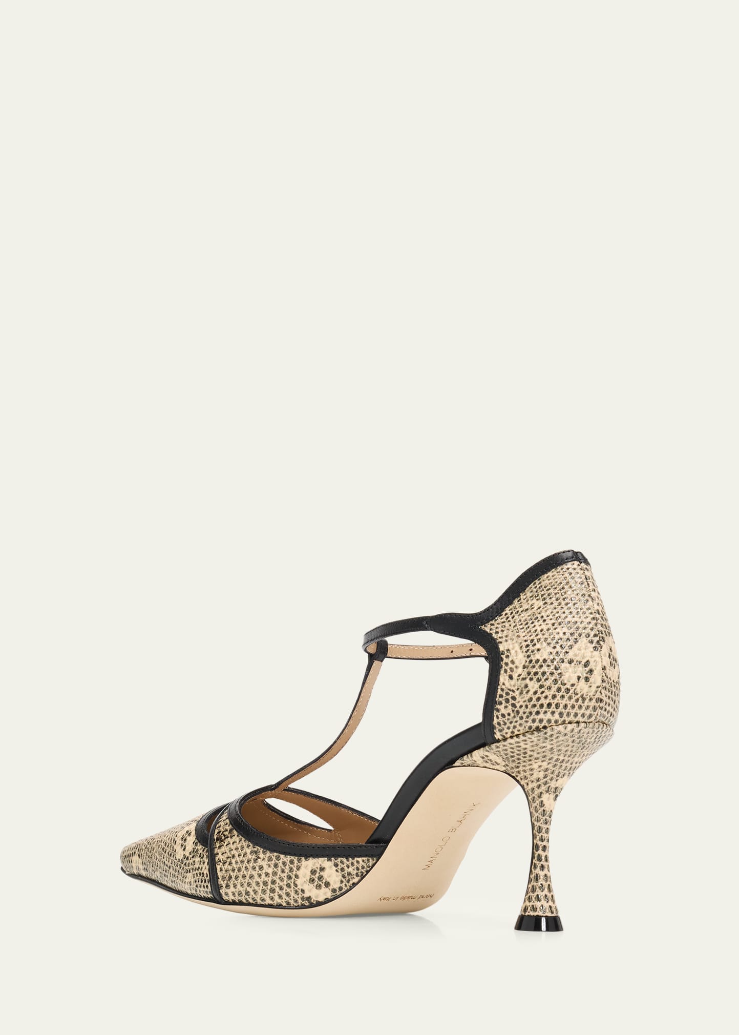 Manolo Blahnik 70mm Gish Snake-Embossed Leather Pumps - Bergdorf
