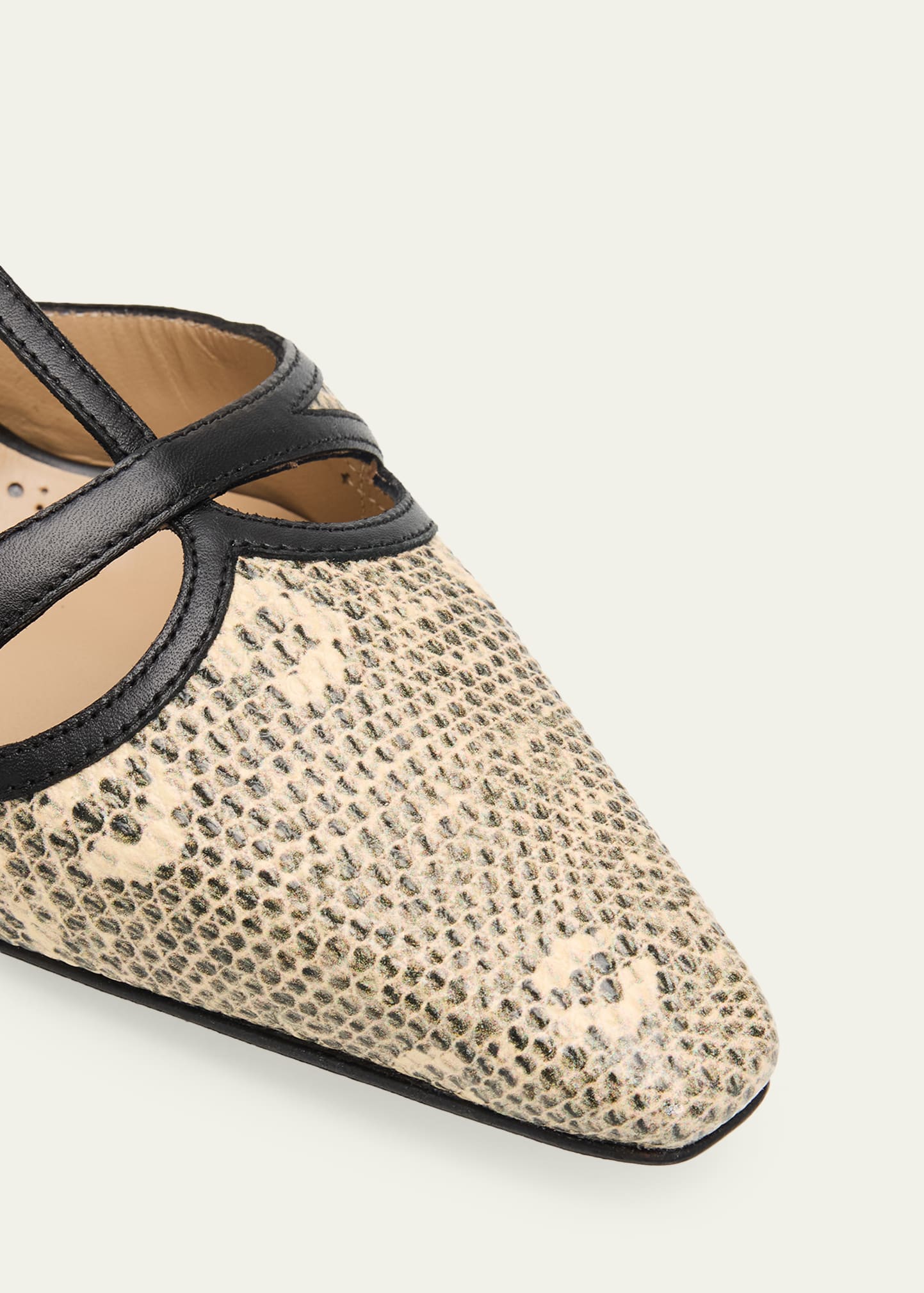 Manolo Blahnik 70mm Gish Snake-Embossed Leather Pumps - Bergdorf