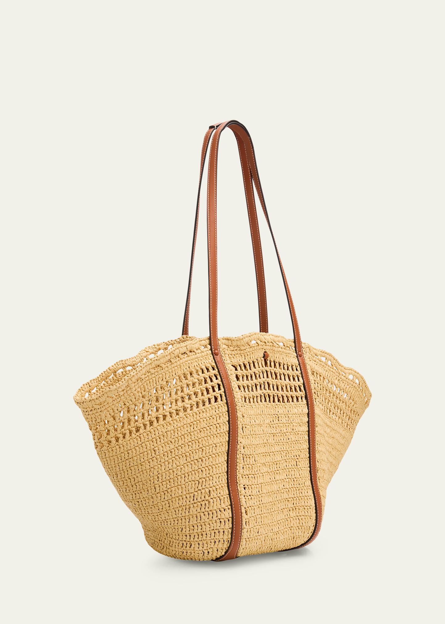 Ulla Johnson Marina Raffia Leather-Trim Tote Bag - Bergdorf Goodman