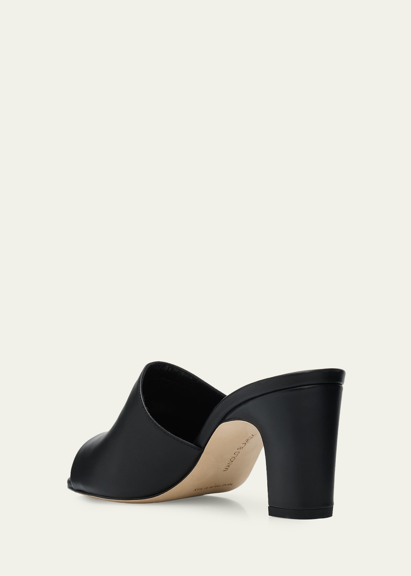Manolo Blahnik 70mm Rapallabar Leather Mules - Bergdorf Goodman