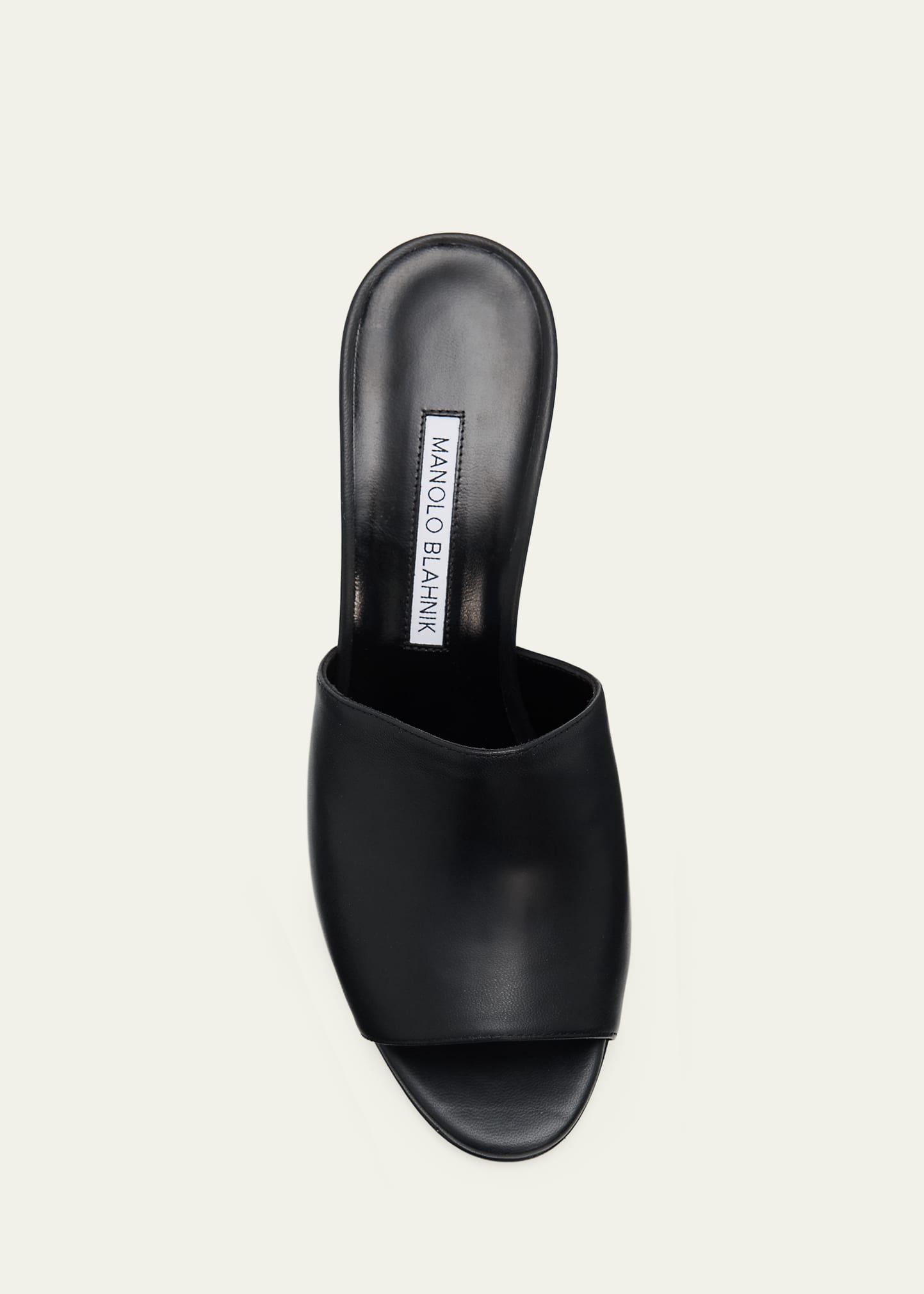 Manolo Blahnik 70mm Rapallabar Leather Mules - Bergdorf Goodman