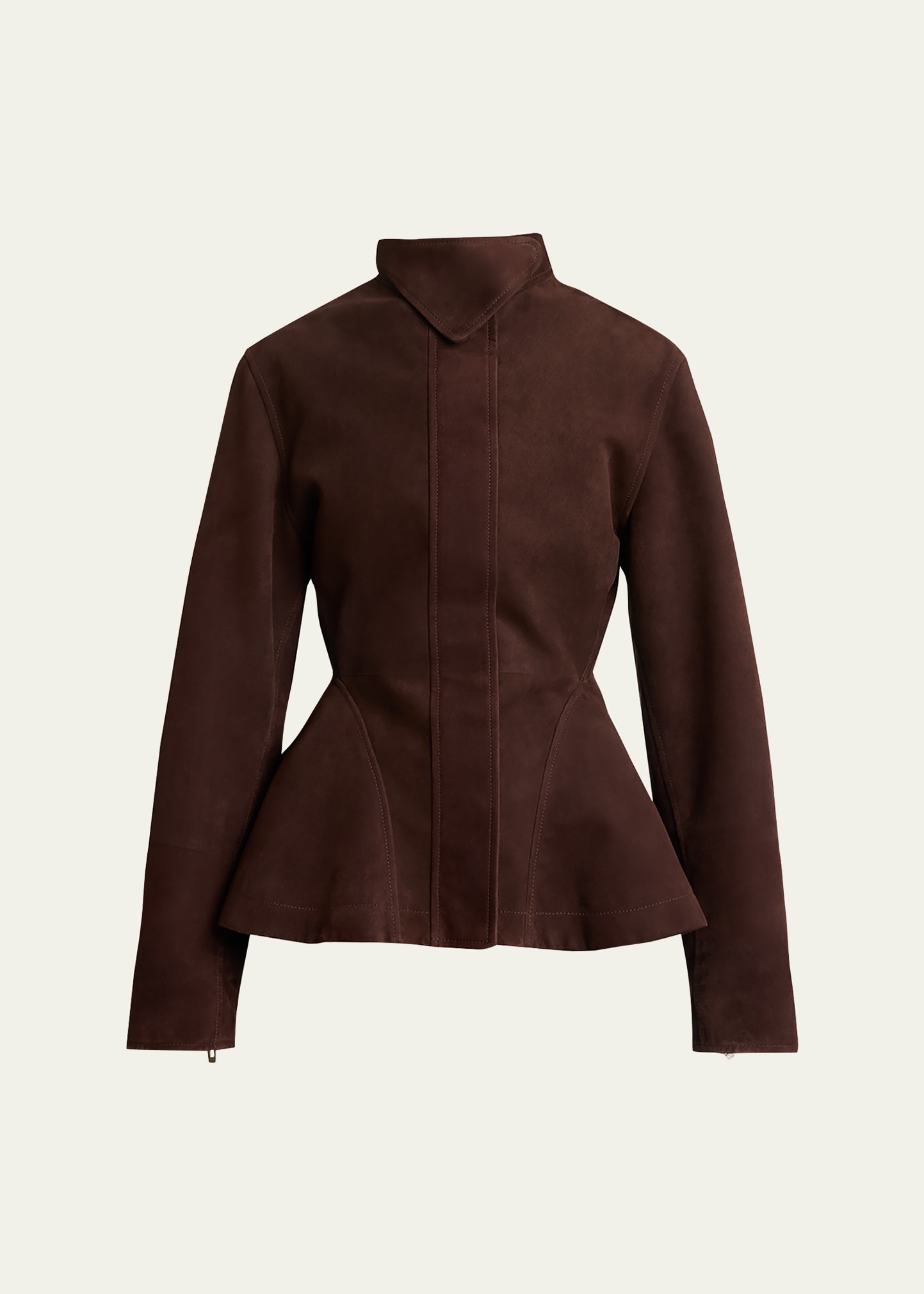 ALAIA Suede Peplum Jacket - Bergdorf Goodman