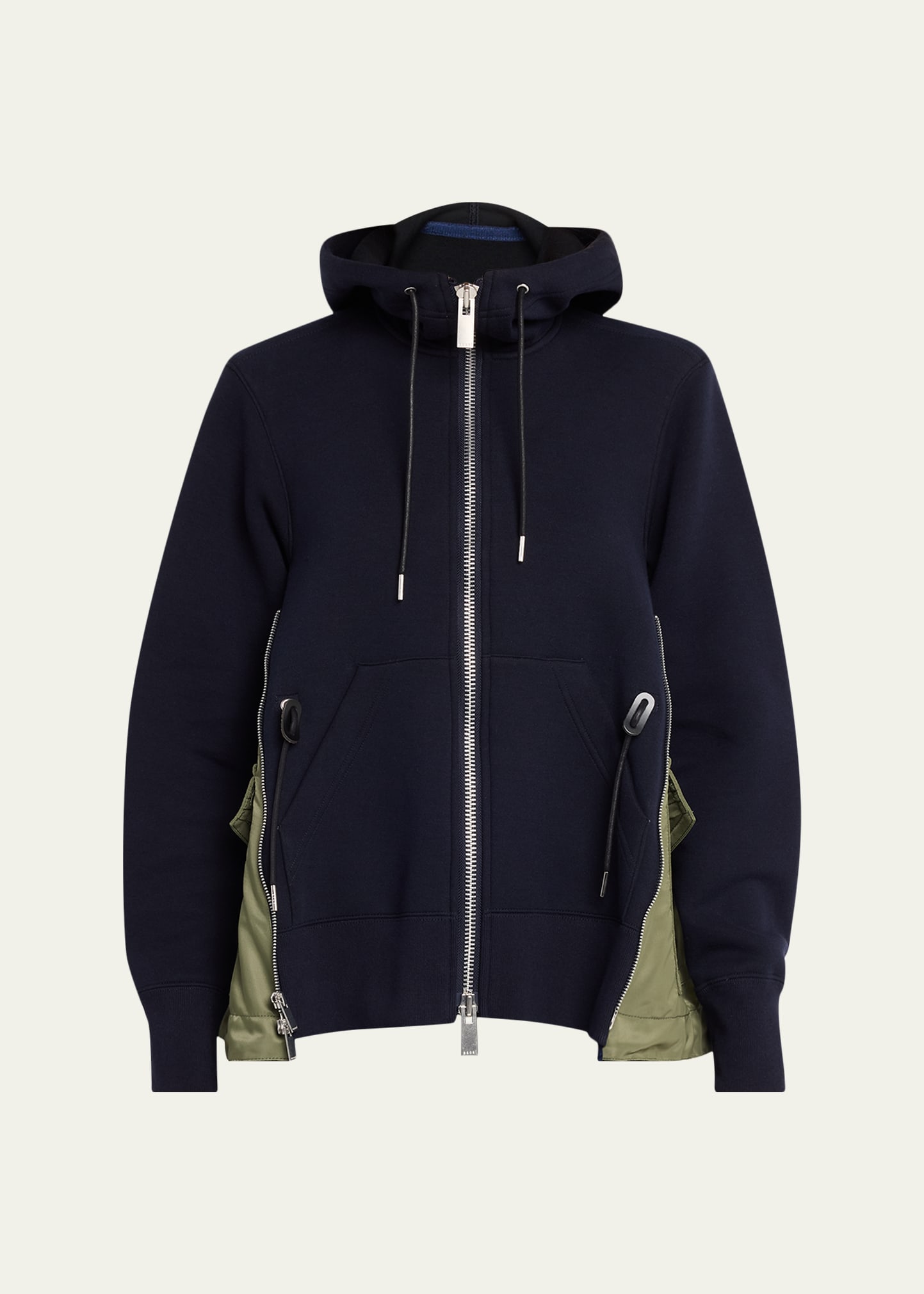 SACAI Sponge Sweat x Nylon Twill Hoodie - Bergdorf Goodman