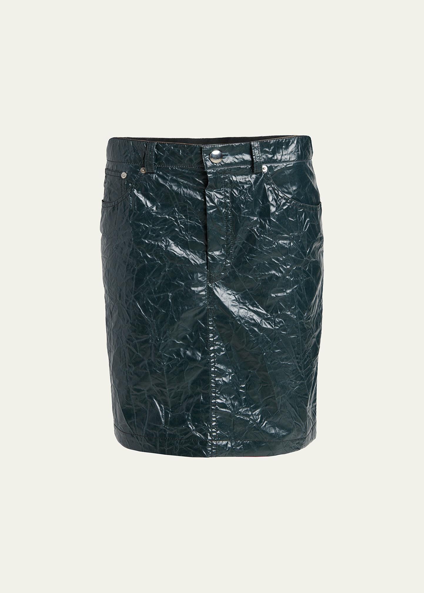 Marni Crinkled Faux-Leather Knee-Length Skirt - Bergdorf Goodman