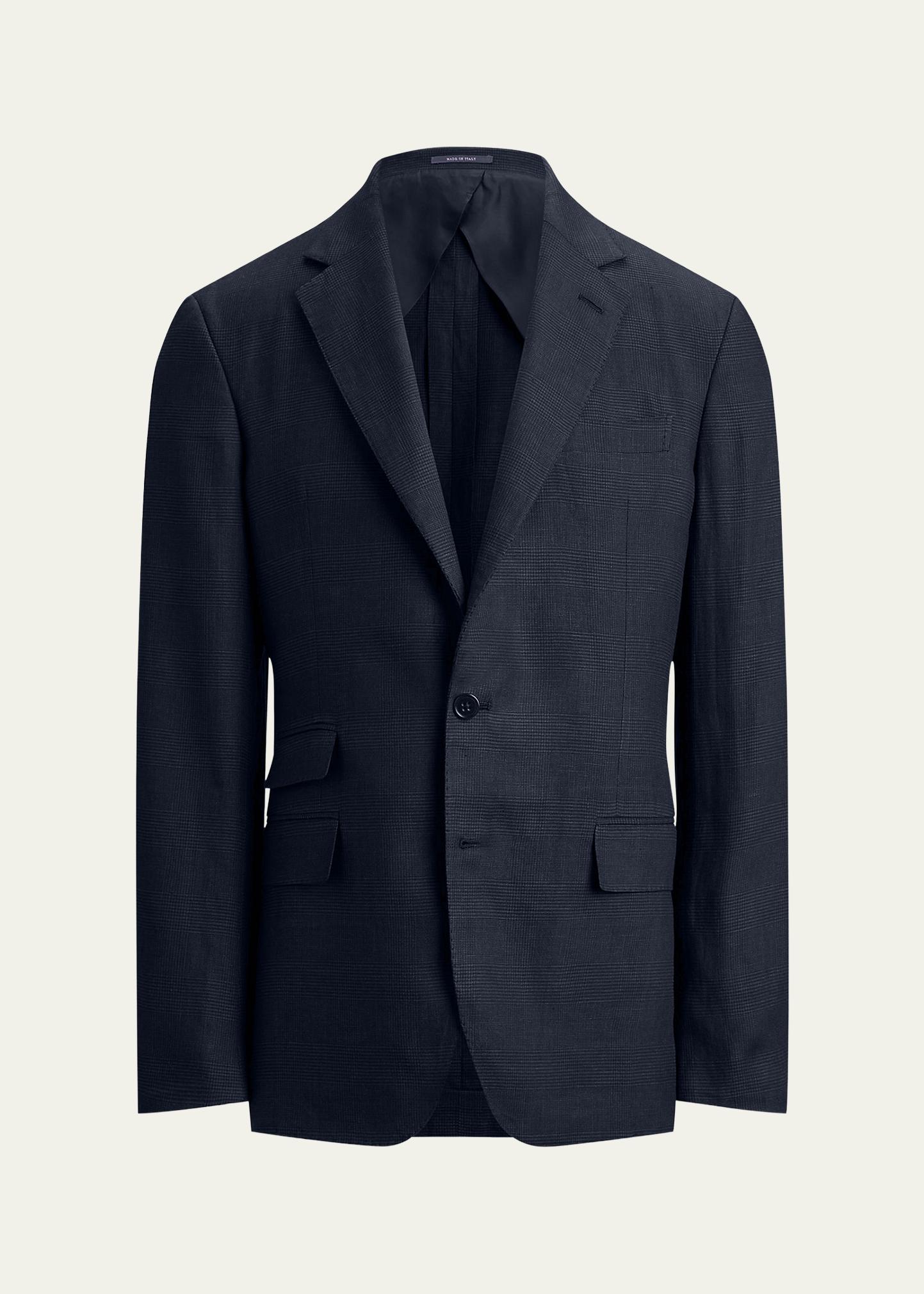RALPHLAUREN PURPL LABEL　COTTONNYLON COAT Ralph Lauren Purple Label Men's Cotton and Cashmere Glen Plaid