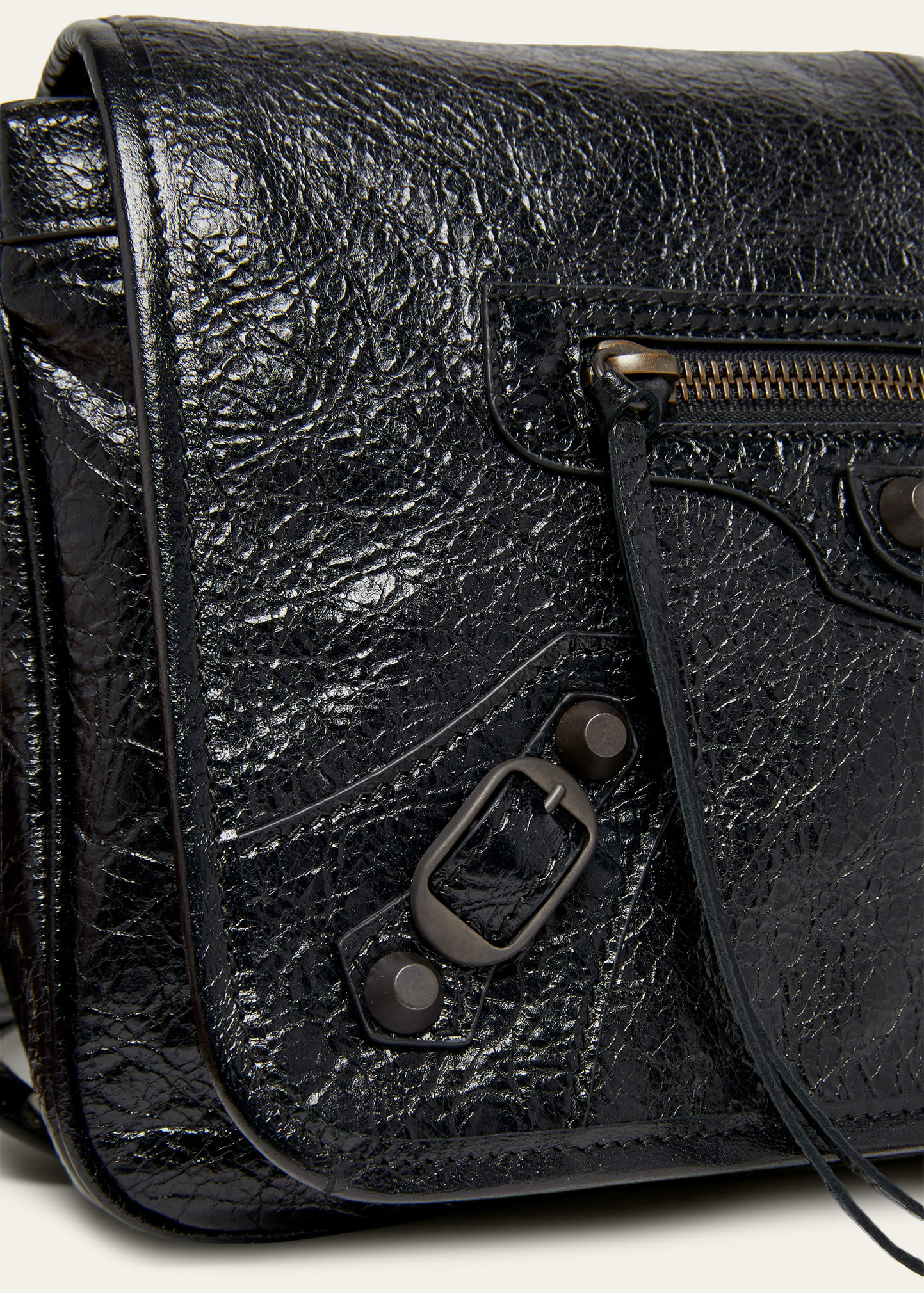 Balenciaga Men's Le City Flap Messenger Bag in Arena Lambskin