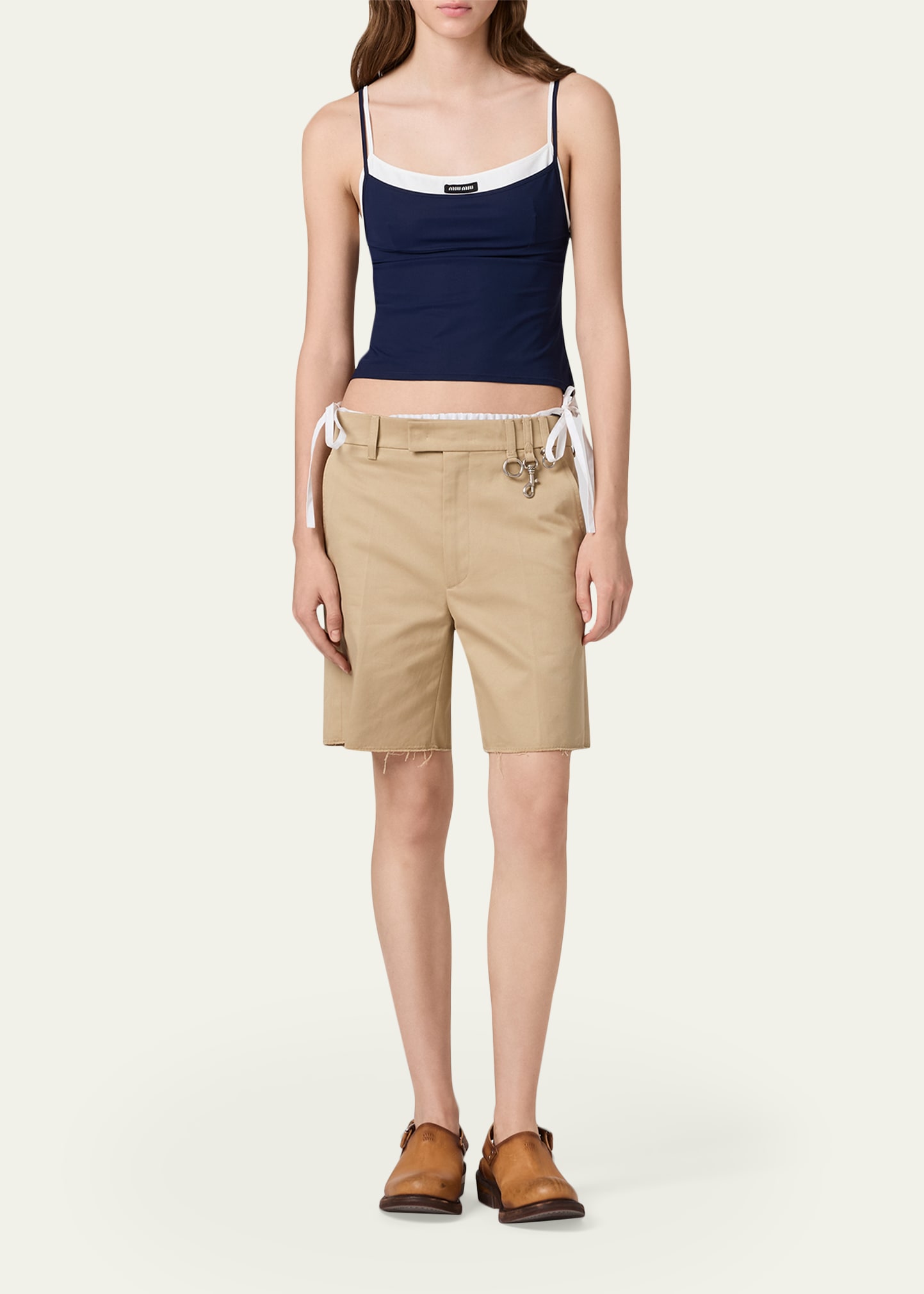 Miu Miu Layered Crop Tank Top - Bergdorf Goodman