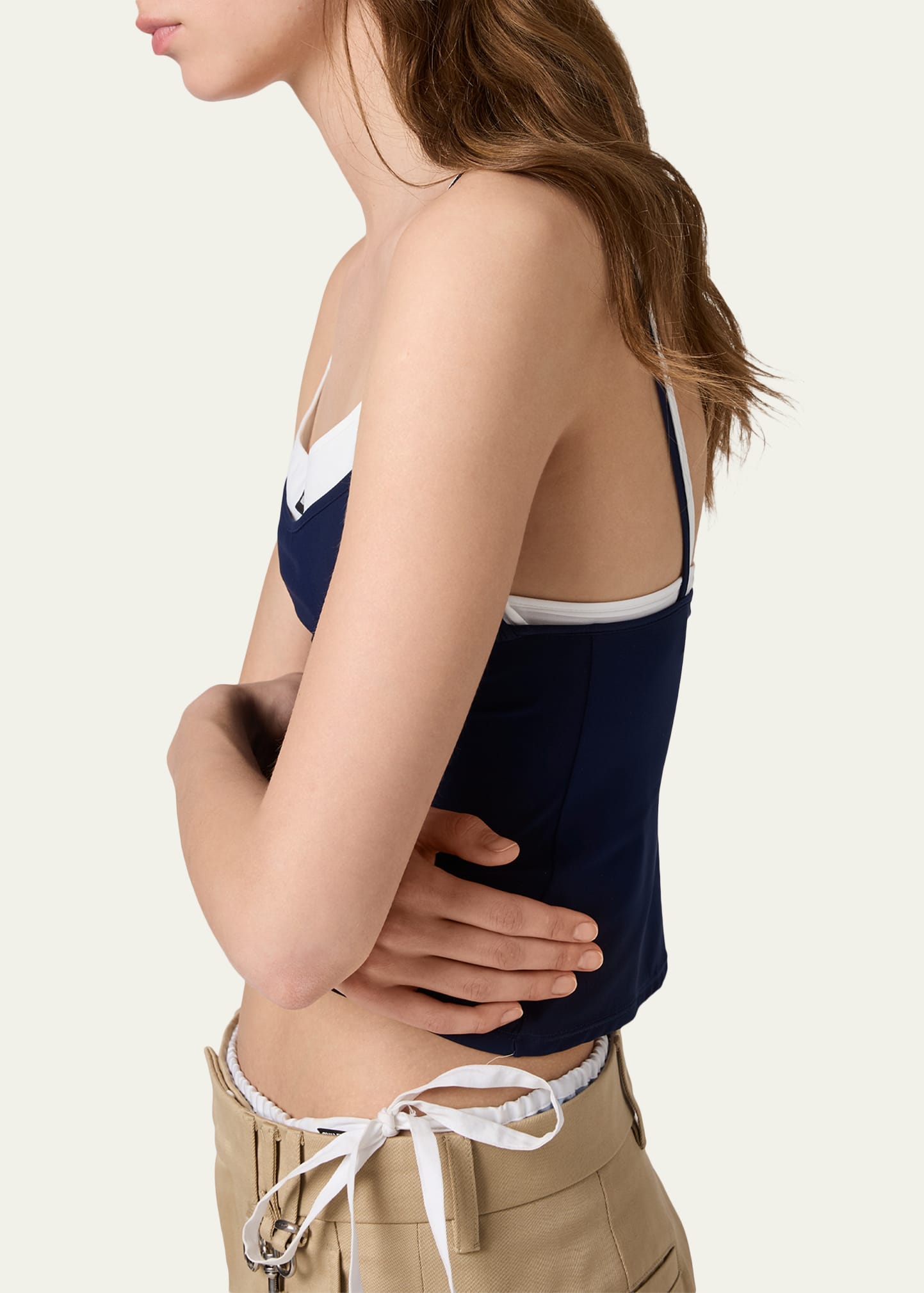 トップス iiy Miu Miu Layered Crop Tank Top - Bergdorf Goodman