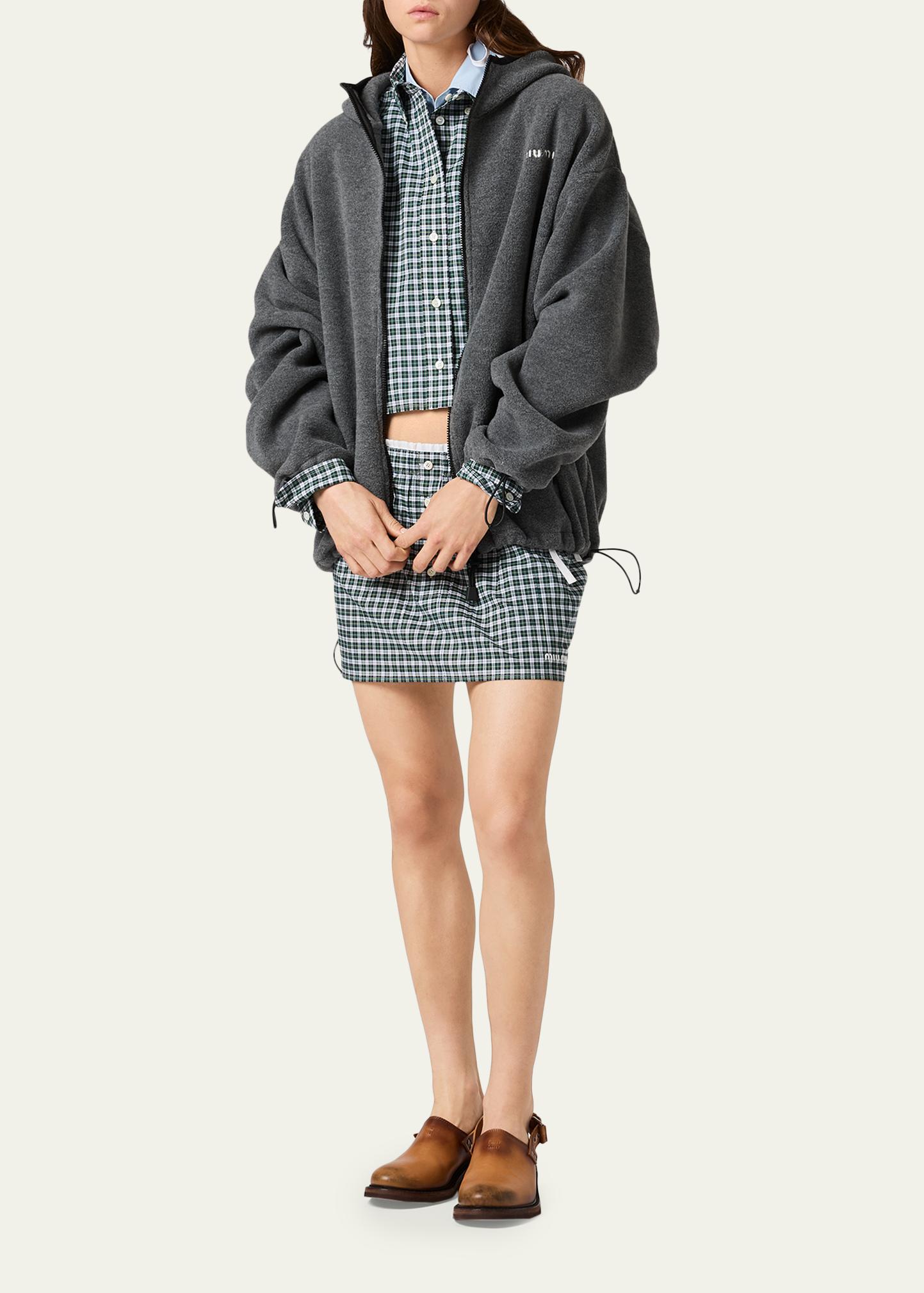 Miu Miu Fleece Zip Hooded Jacket - Bergdorf Goodman