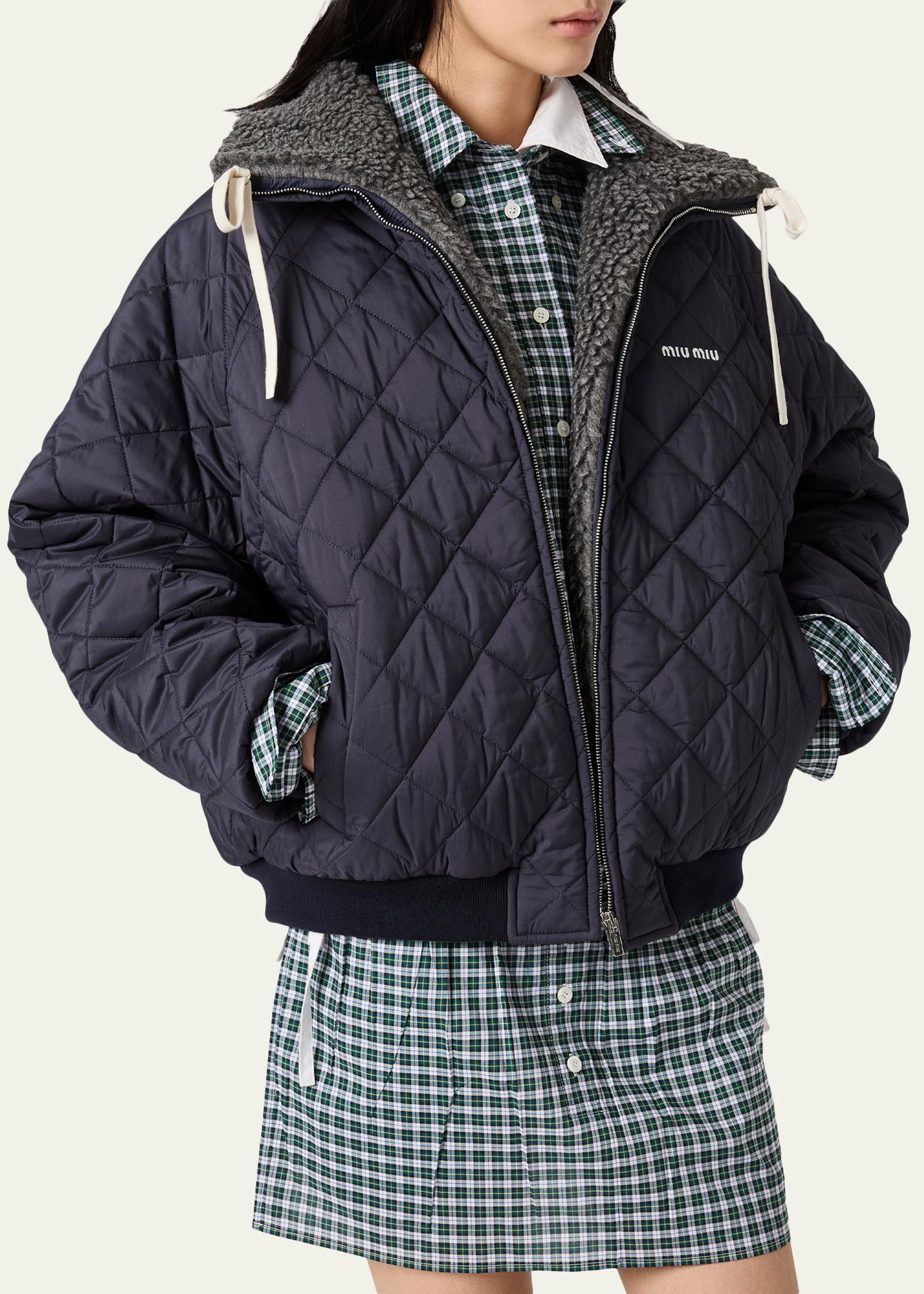 Miu Miu Sherpa-Lined Quilted Jacket - Bergdorf Goodman