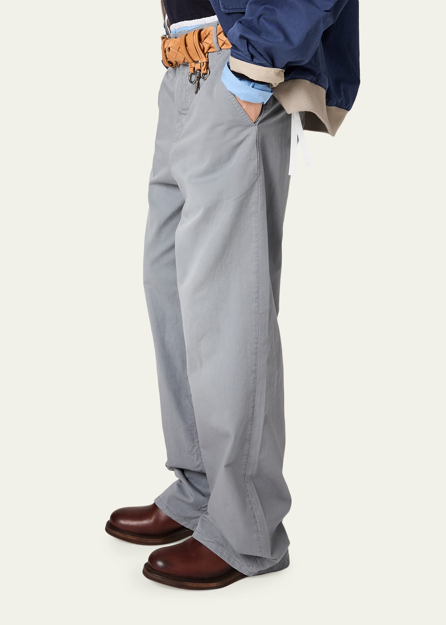 Miu Miu Garment-Dyed Twill Wide-Leg Pants - Bergdorf Goodman