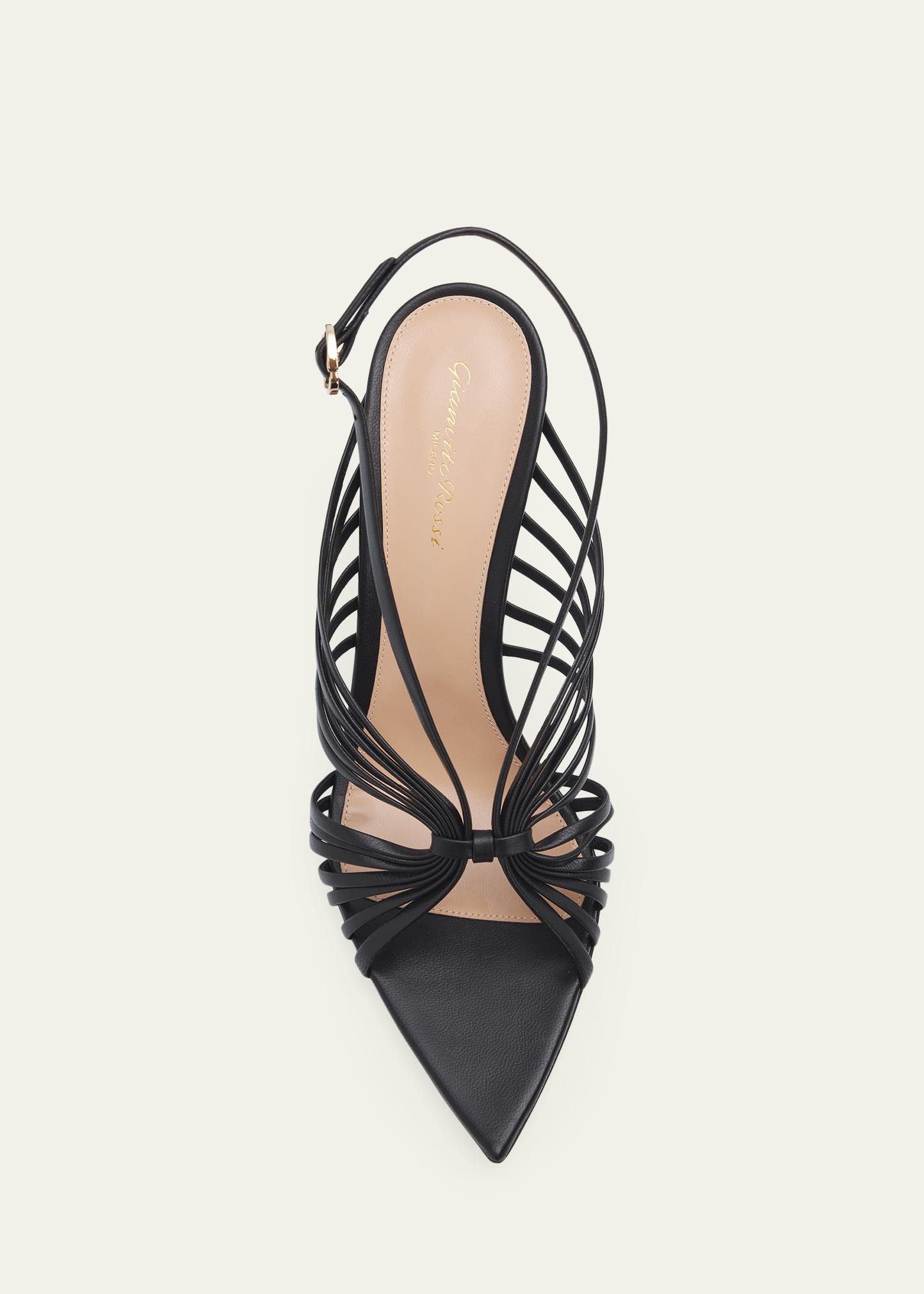 Gianvito Rossi 85mm Strappy Leather Pointed-Toe Sandals - Bergdorf