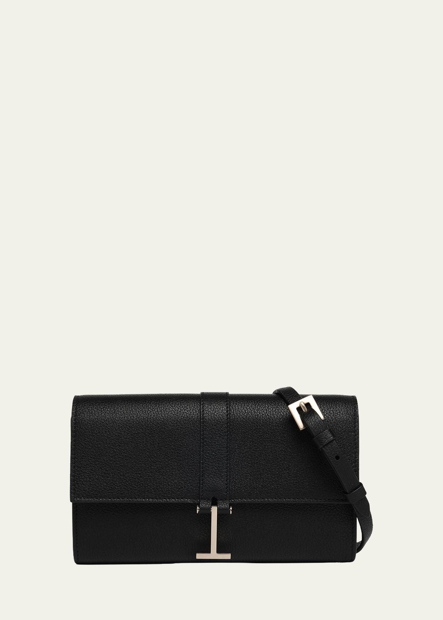 TOM FORD Hanging T Grain Leather Wallet on Strap - Bergdorf Goodman