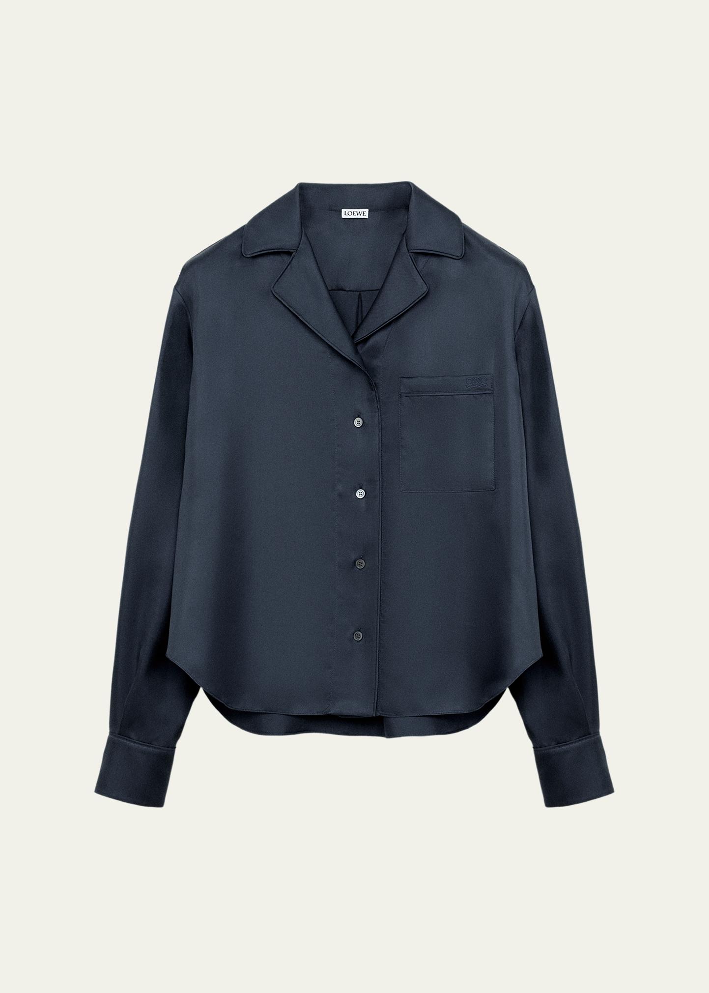 LOEWE Silk Twill Pajama Shirt - Bergdorf Goodman