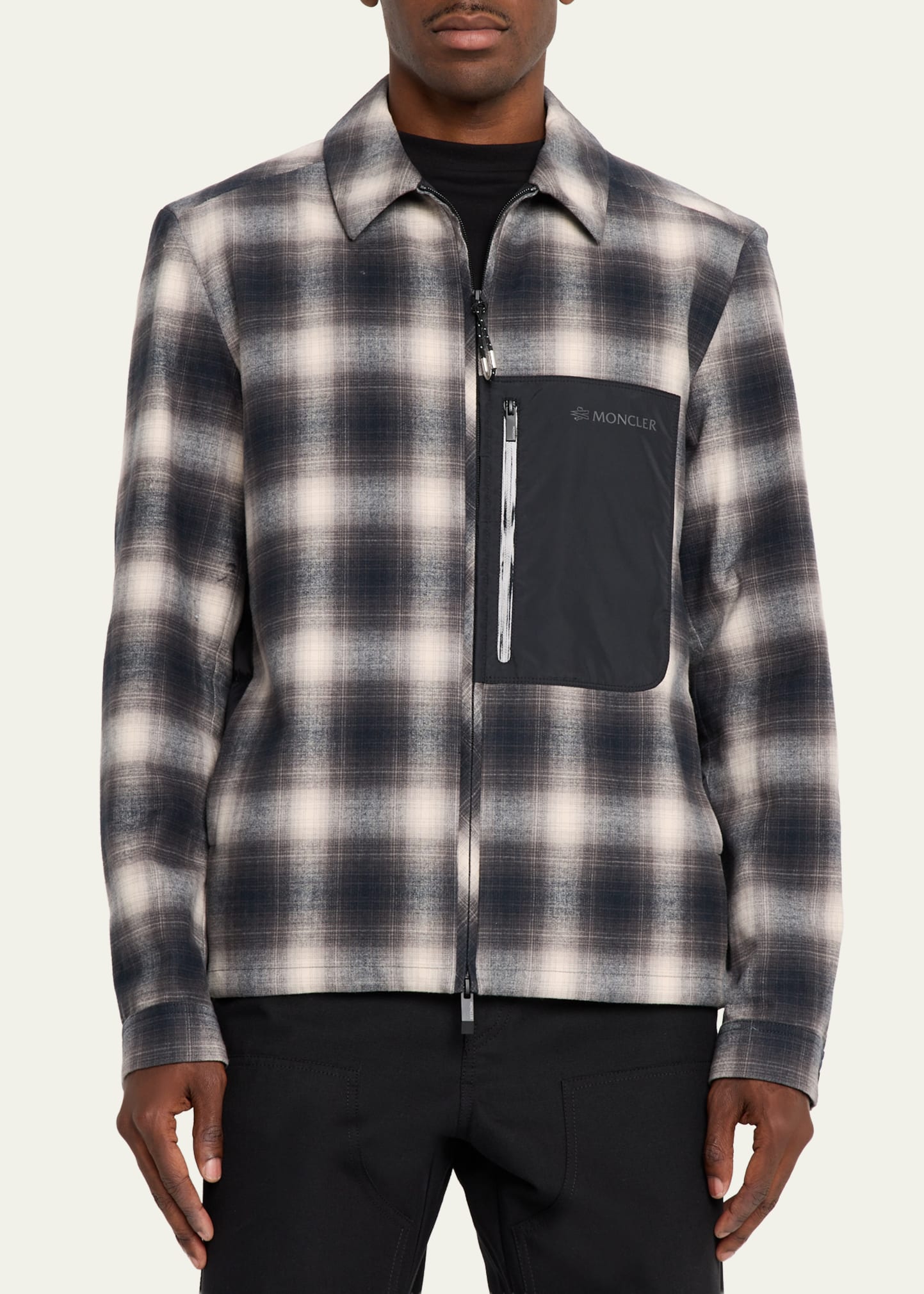 Moncler Grenoble Men's Plaid Mixed-Media Jacket - Bergdorf Goodman