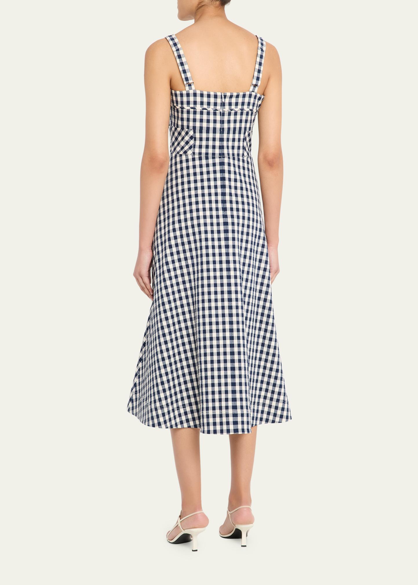 Veronica Beard Aila Gingham A-Line Midi Dress - Bergdorf Goodman