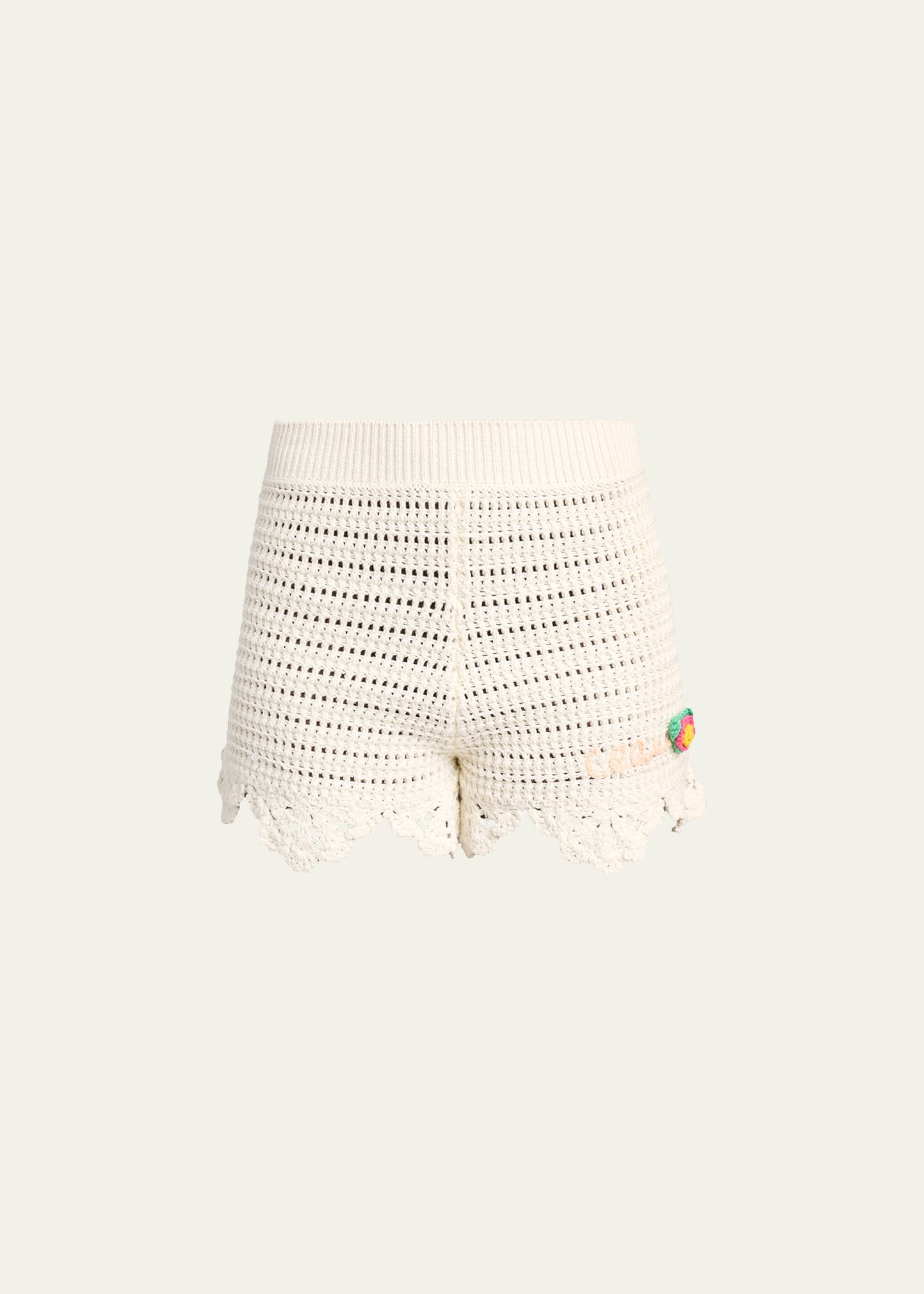 Chloe Organic Cotton Crochet Knit Shorts - Bergdorf Goodman
